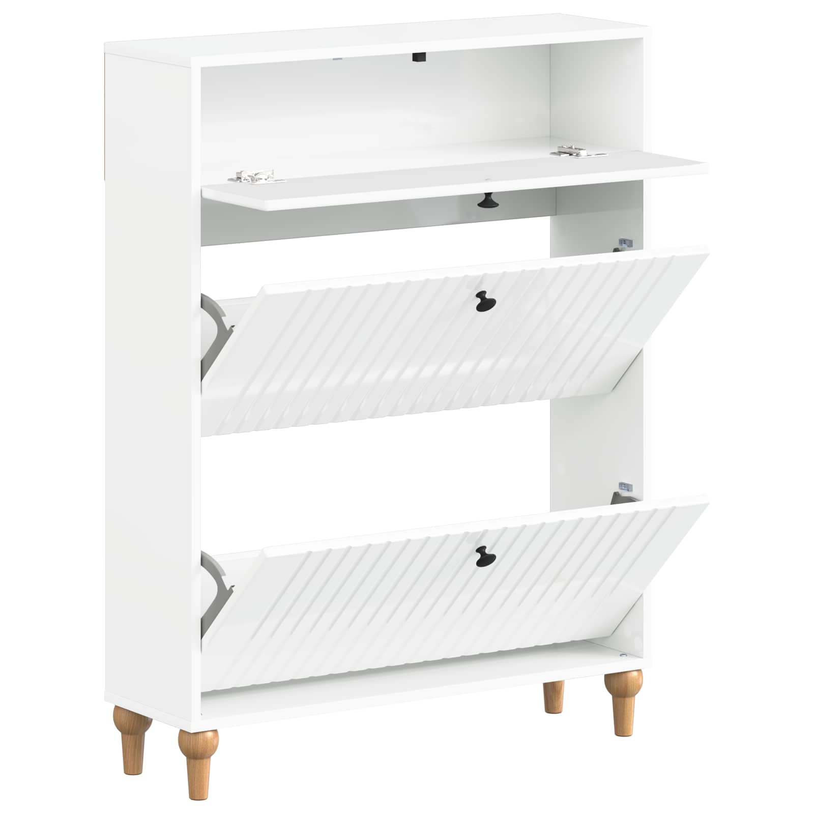 Schoenenkast ALKMAAR 78 x 24 x 103 cm Bewerkt hout image 2