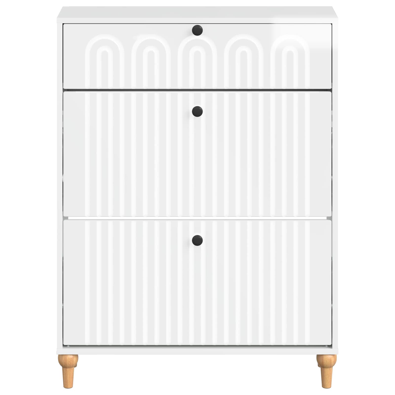 Schoenenkast ALKMAAR 78 x 24 x 103 cm Bewerkt hout image 3