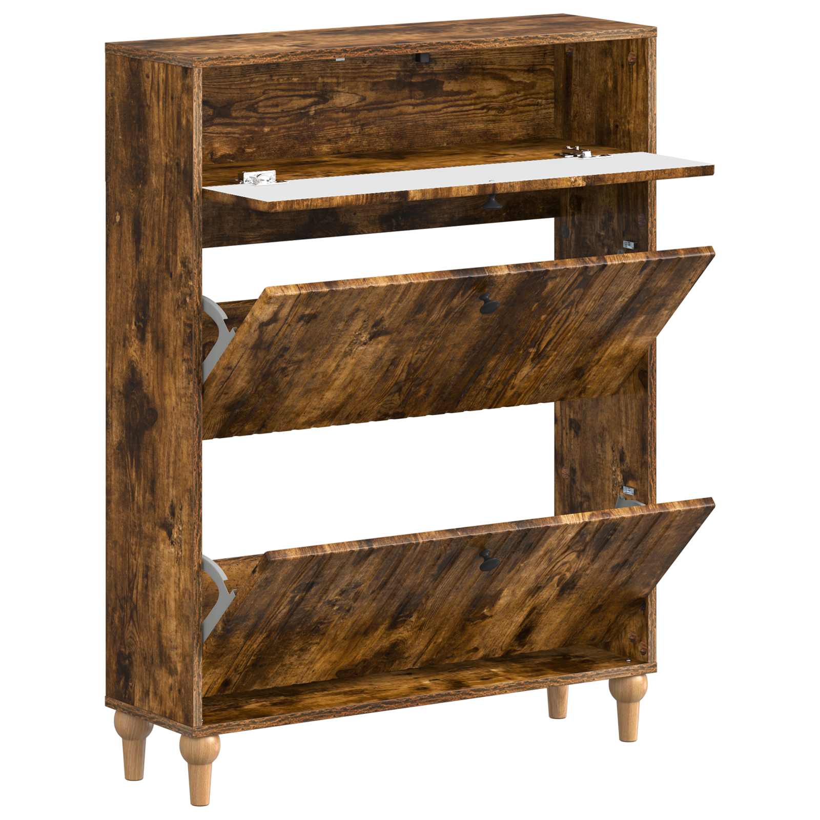 Schoenenkast ALKMAAR 78 x 24 x 103 cm Bewerkt hout image 2