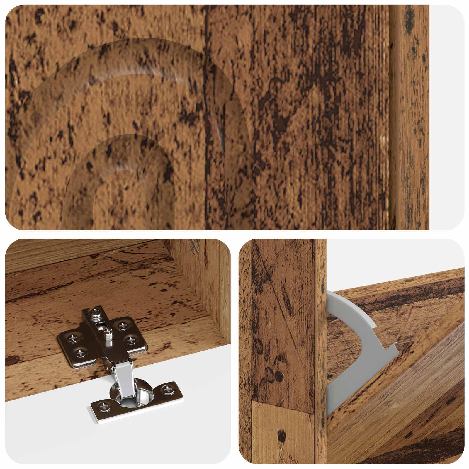 Schoenenkast ALKMAAR 78 x 24 x 103 cm Bewerkt hout Oud hout image 6
