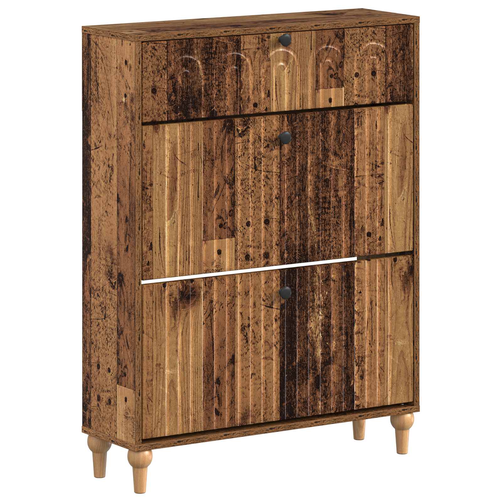 Schoenenkast ALKMAAR 78 x 24 x 103 cm Bewerkt hout Oud hout image 1