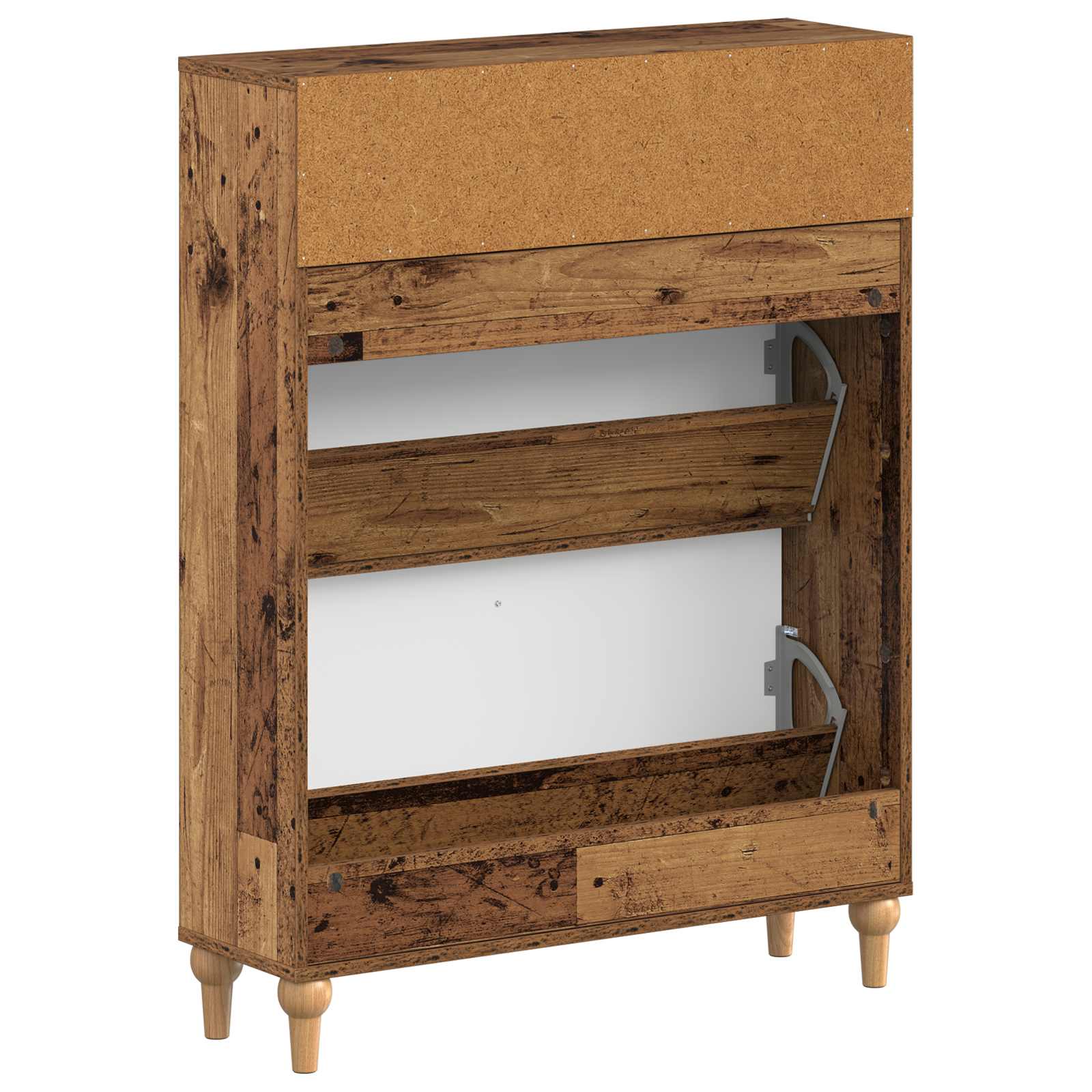 Schoenenkast ALKMAAR 78 x 24 x 103 cm Bewerkt hout Oud hout image 5