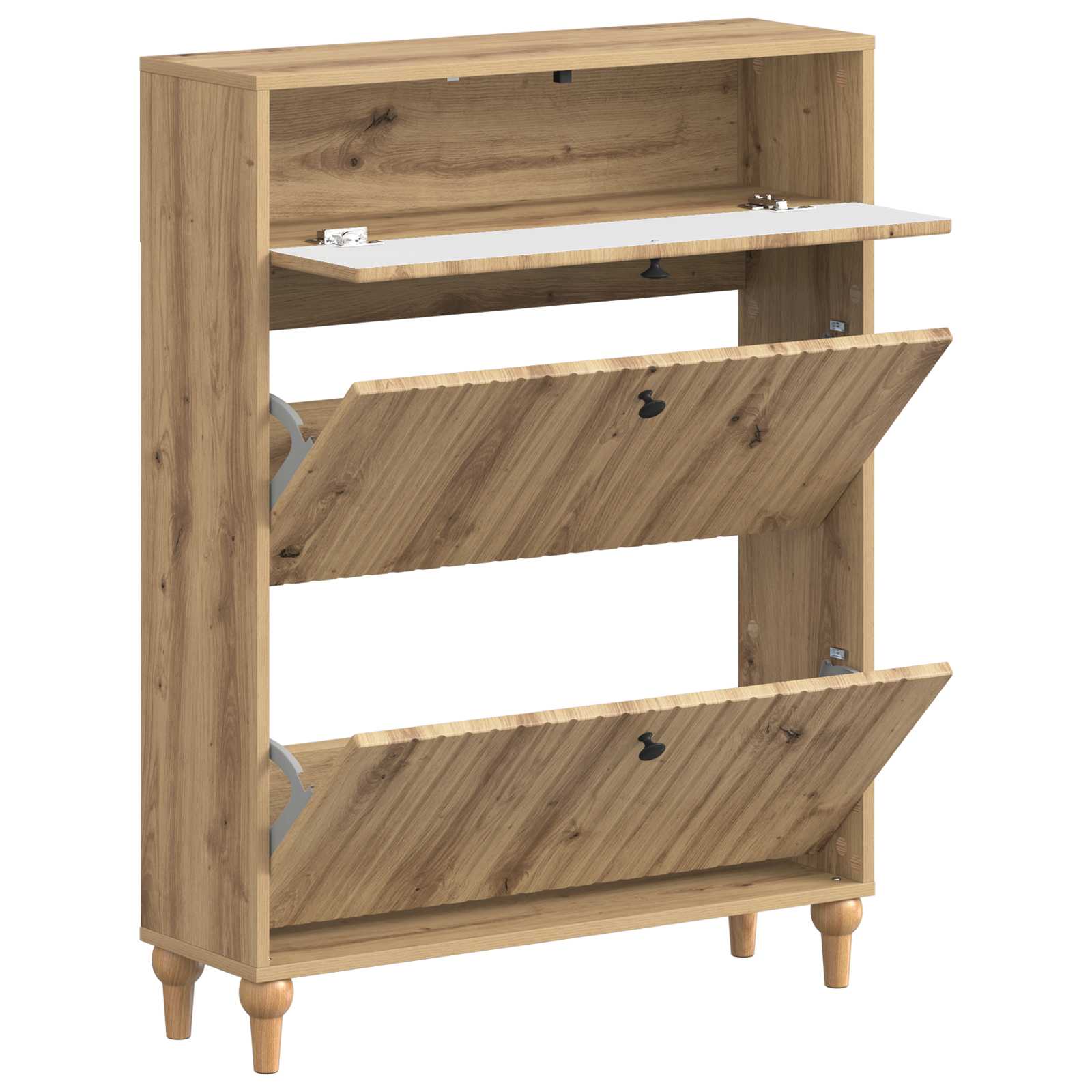 Schoenenkast ALKMAAR 78 x 24 x 103 cm Bewerkt hout image 2