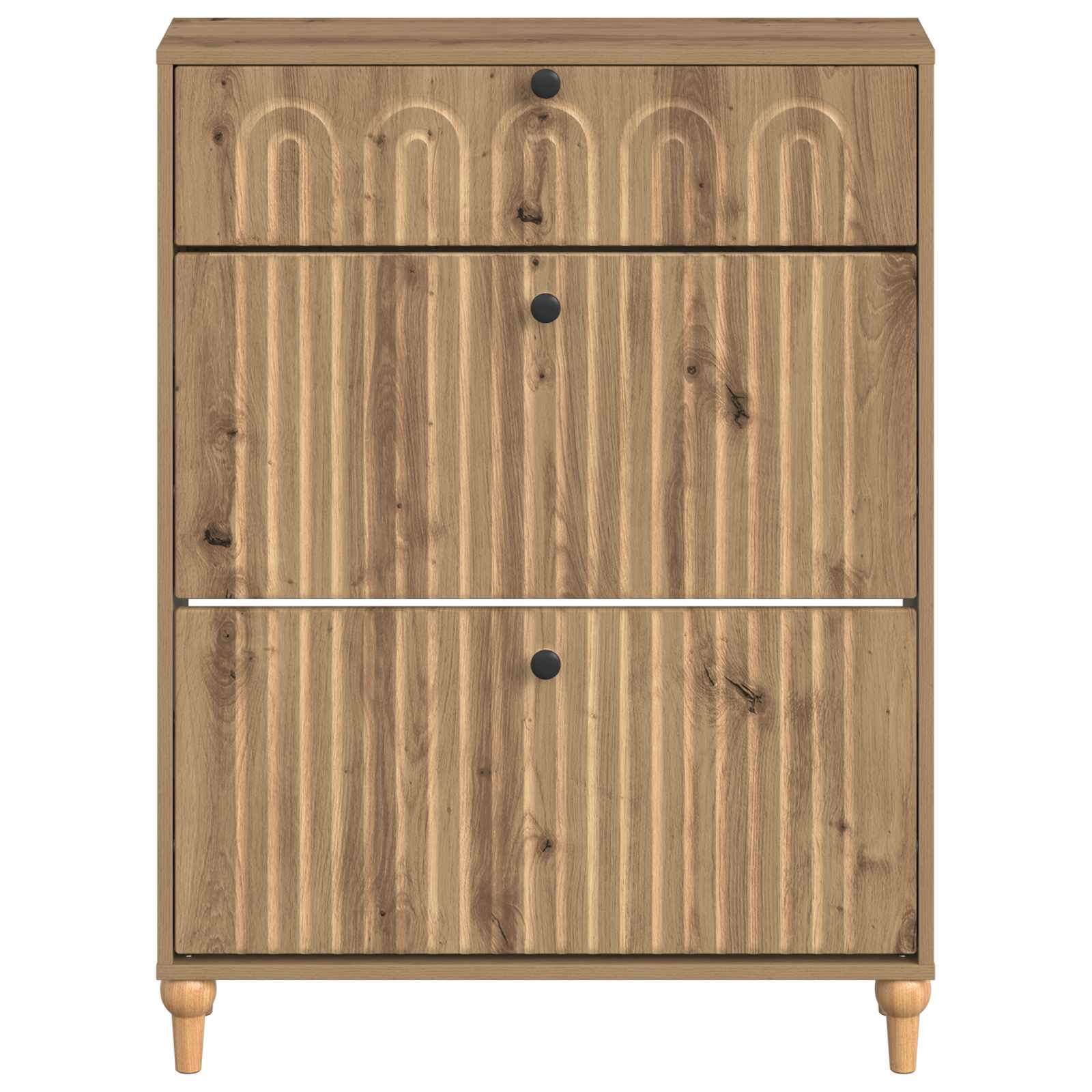 Schoenenkast ALKMAAR 78 x 24 x 103 cm Bewerkt hout image 3