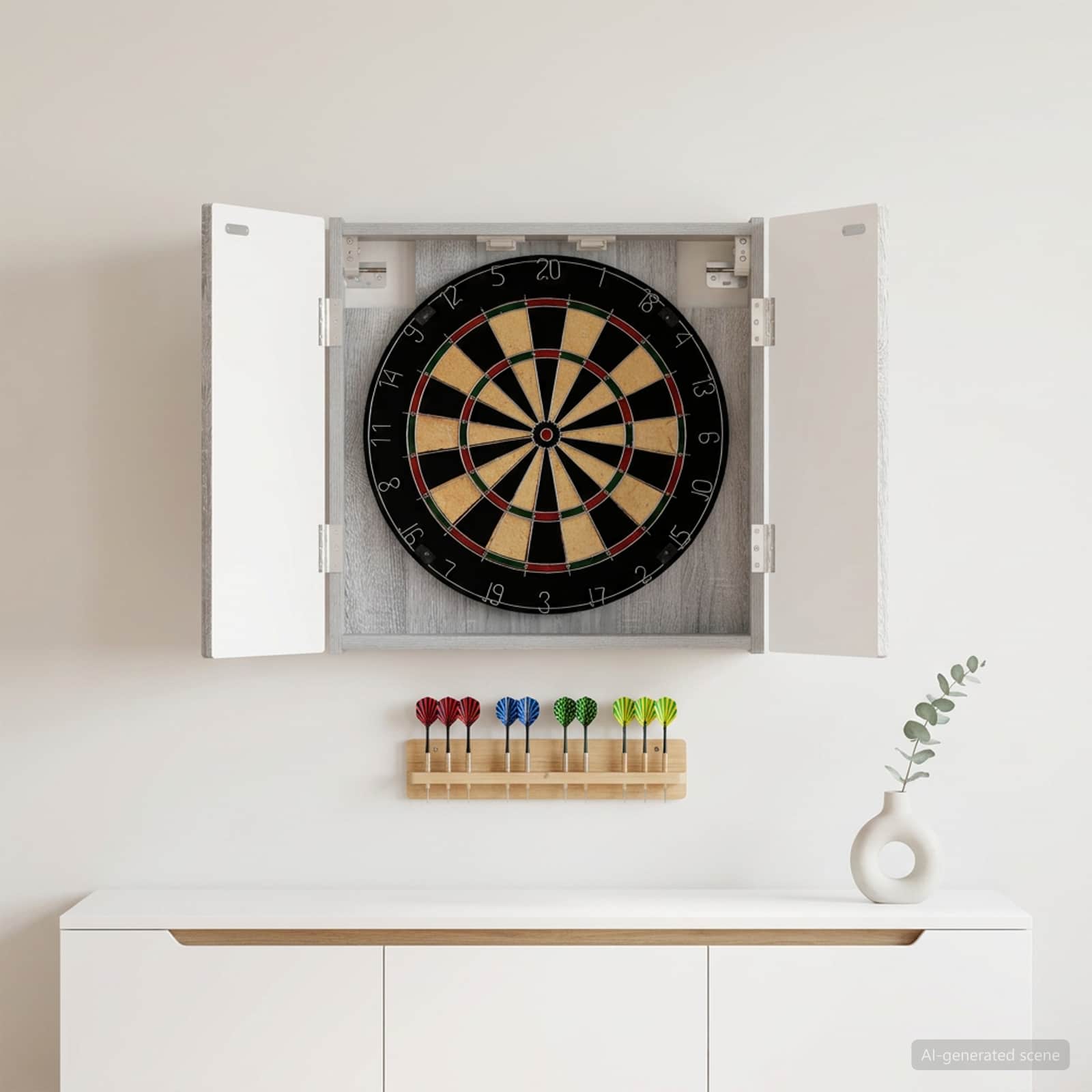 vidaXL Dartboard Skab ARNHEM Grå Sonoma 52,5 x 10,5 x 53,5 cm