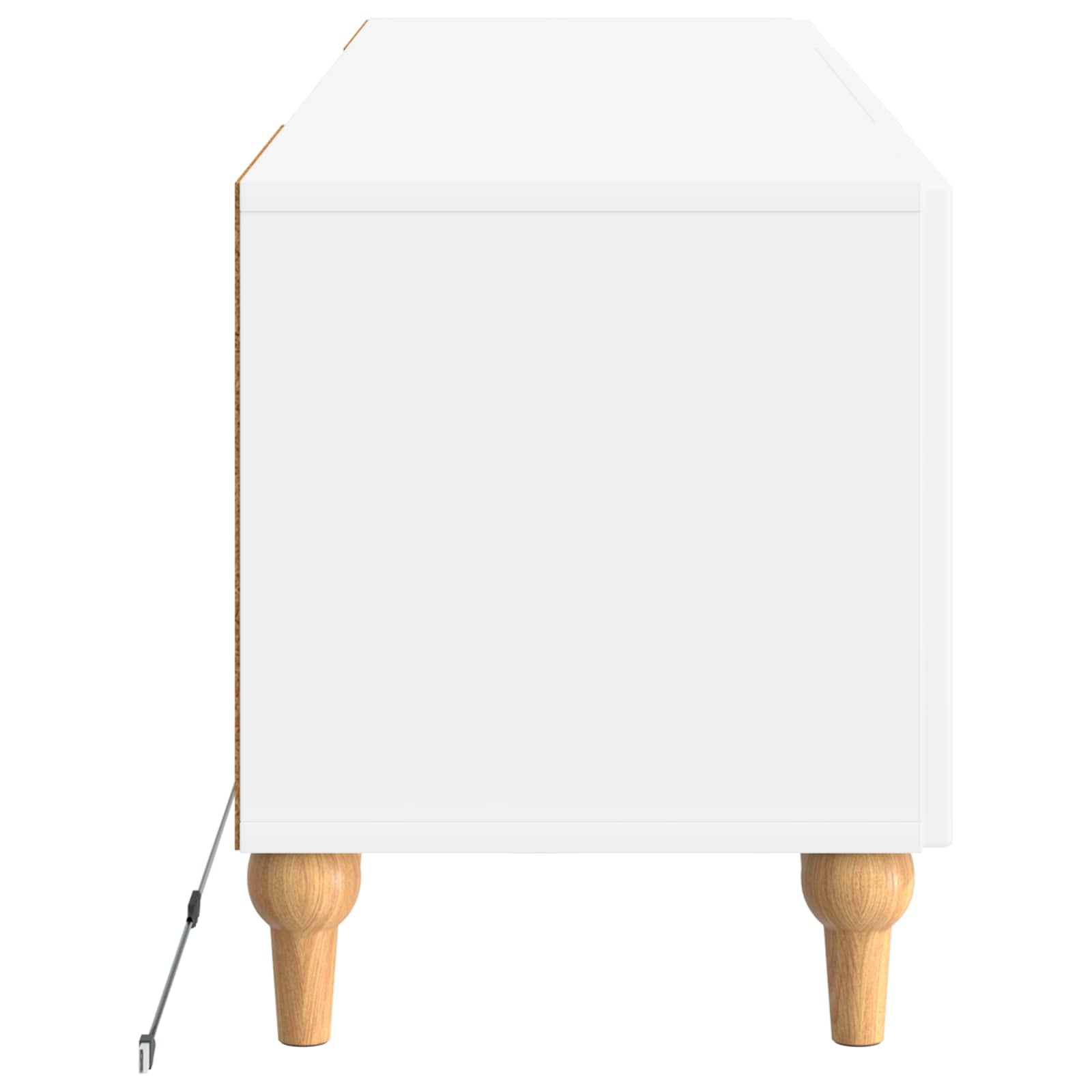 LED TV-kaappi Korkeakiiltoinen valkoinen Tekninen puu - Image 5