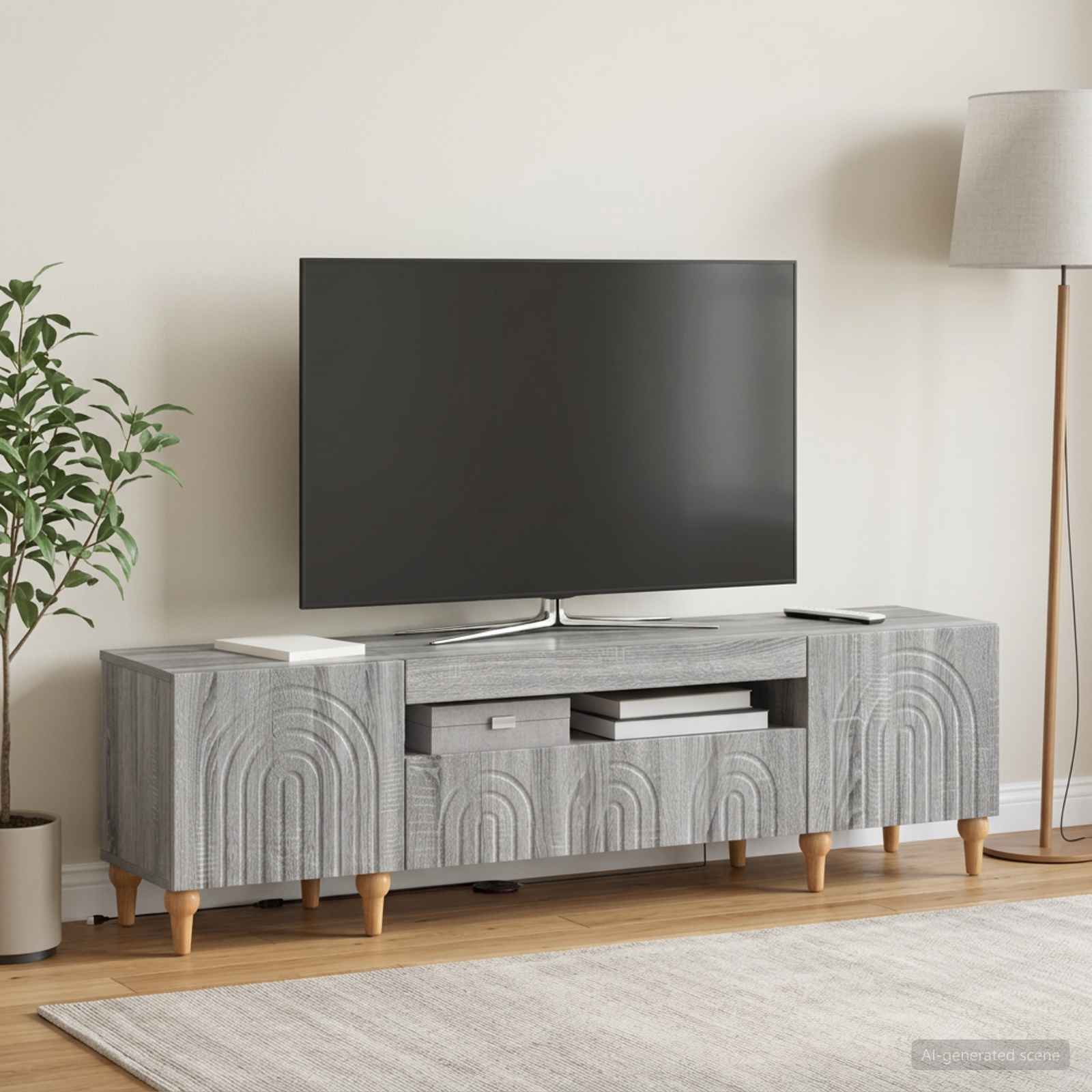 LED TV omarica ALKMAAR 153 x 35 x 43 cm Siva Sonoma