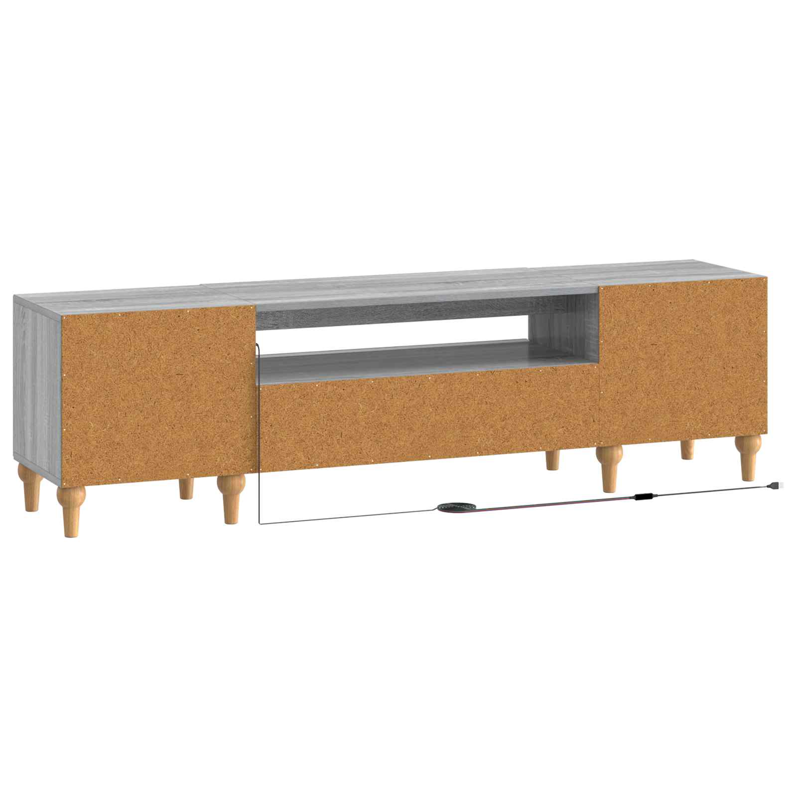 LED TV-kaappi Harmaa Sonoma Tekninen puu - Image 6