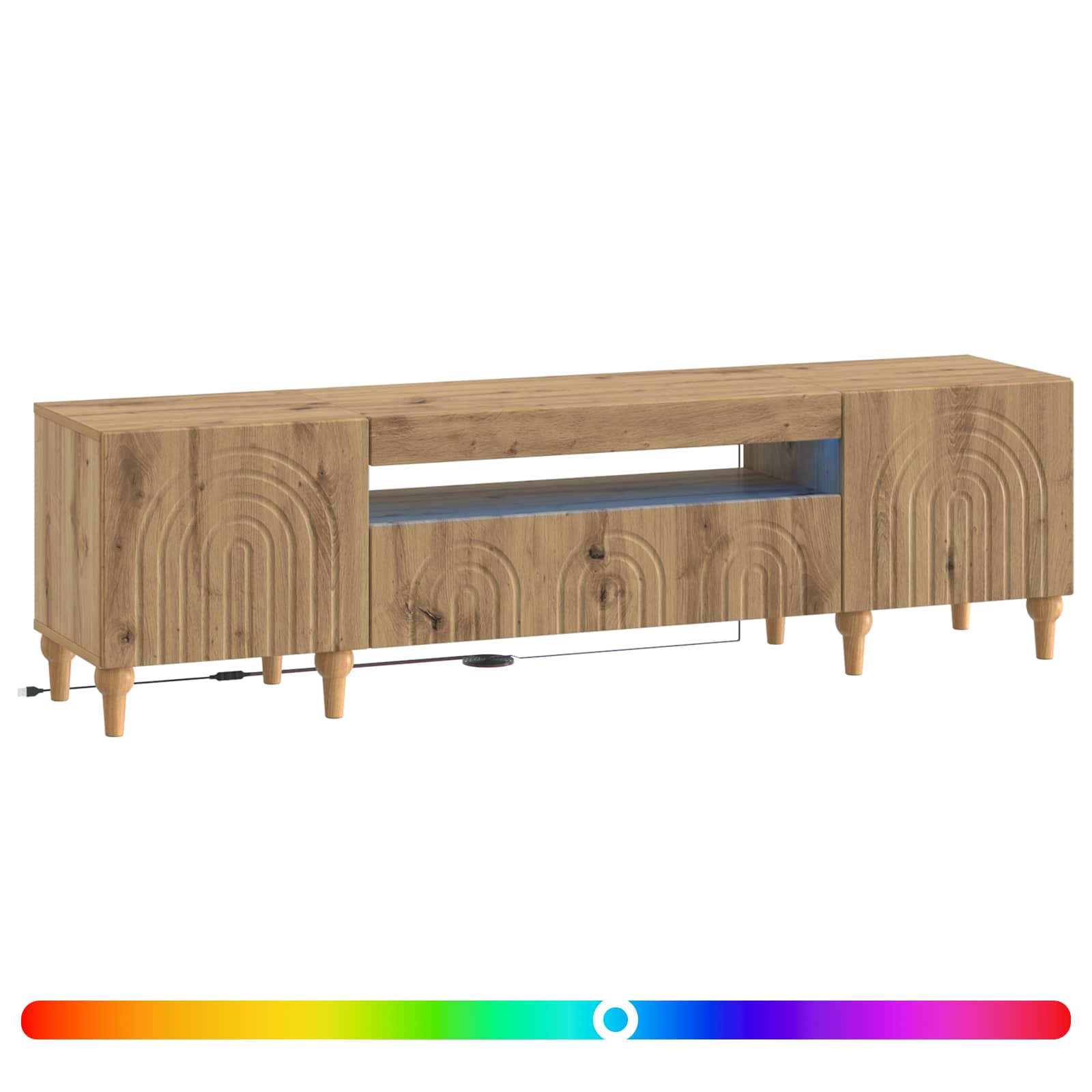 LED TV-kaappi ALKMAAR Artisaanitammi Tekninen puu - Image 2