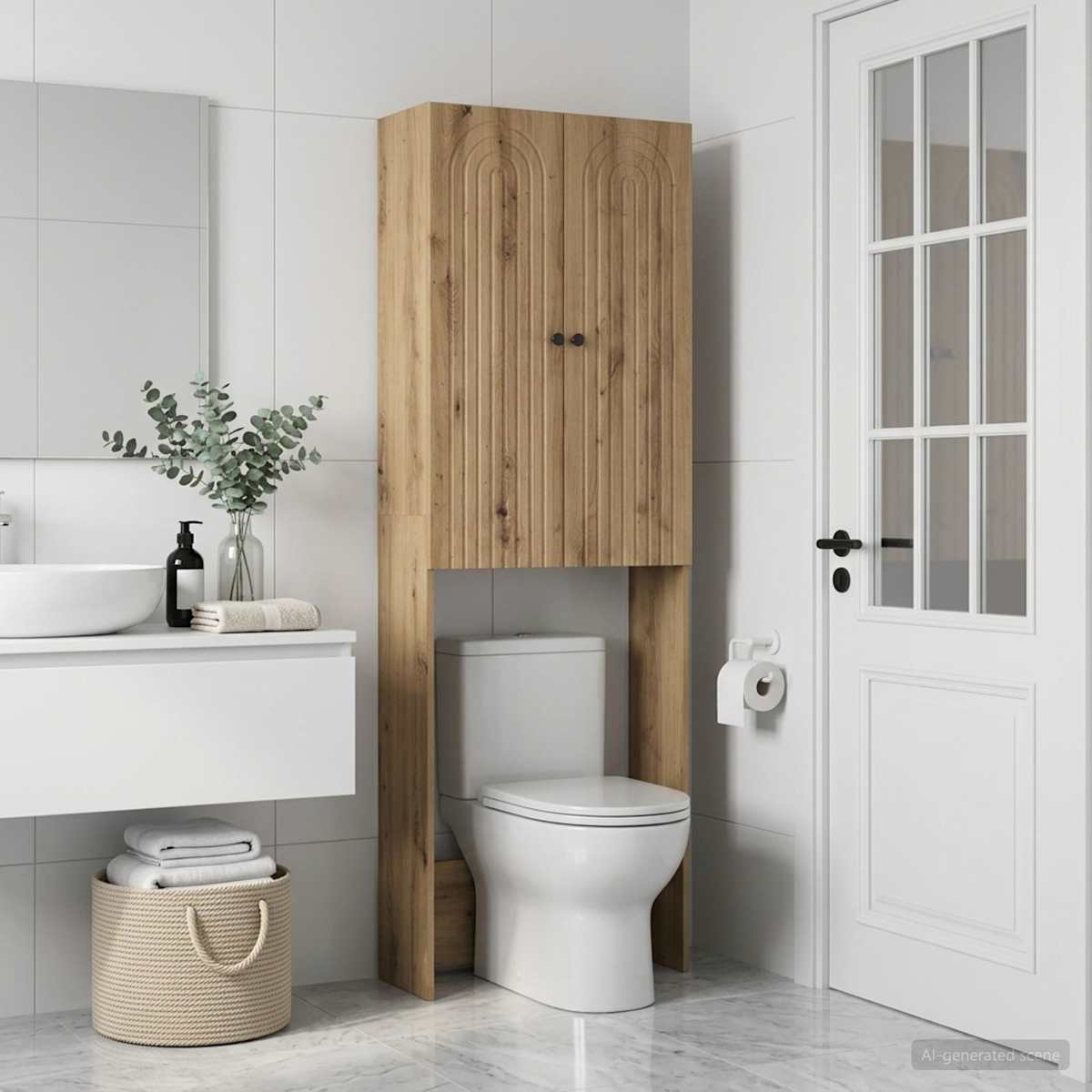 Toilet Skab ALKMAAR 66 x 25,5 x 190 cm - Billede 3