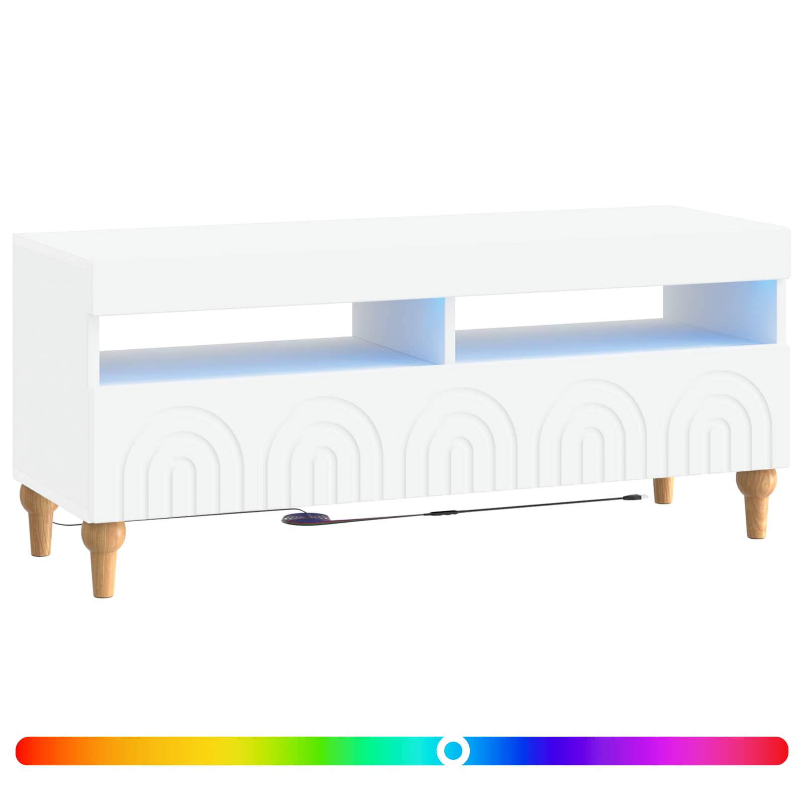 LED TV-kaappi valkoinen Tekninen puu - Image 2