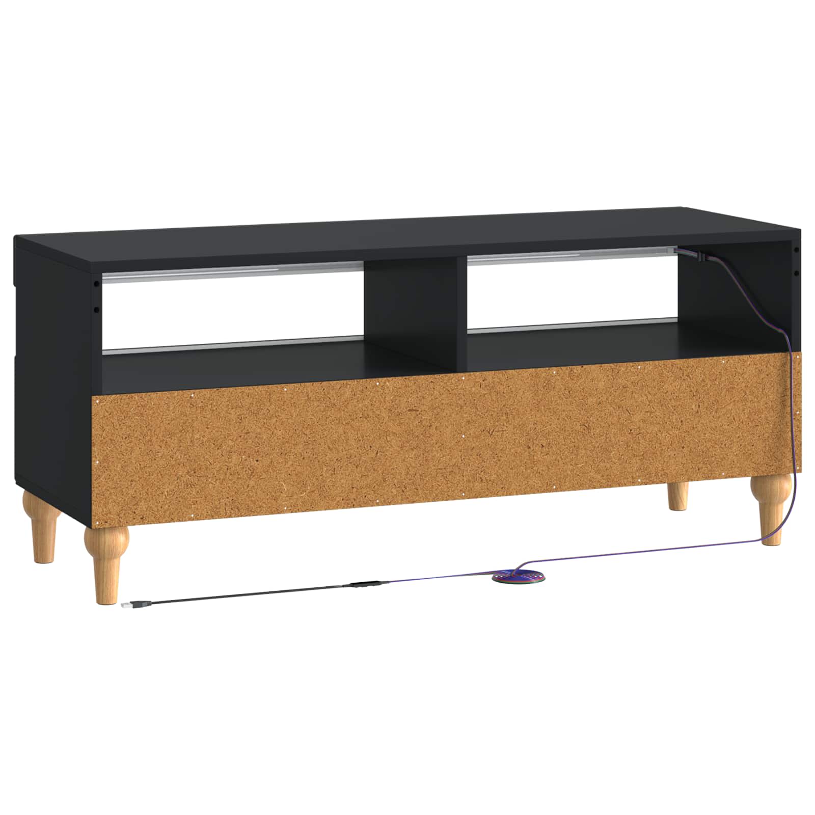 LED TV-kaappi Musta Tekninen puu - Image 6