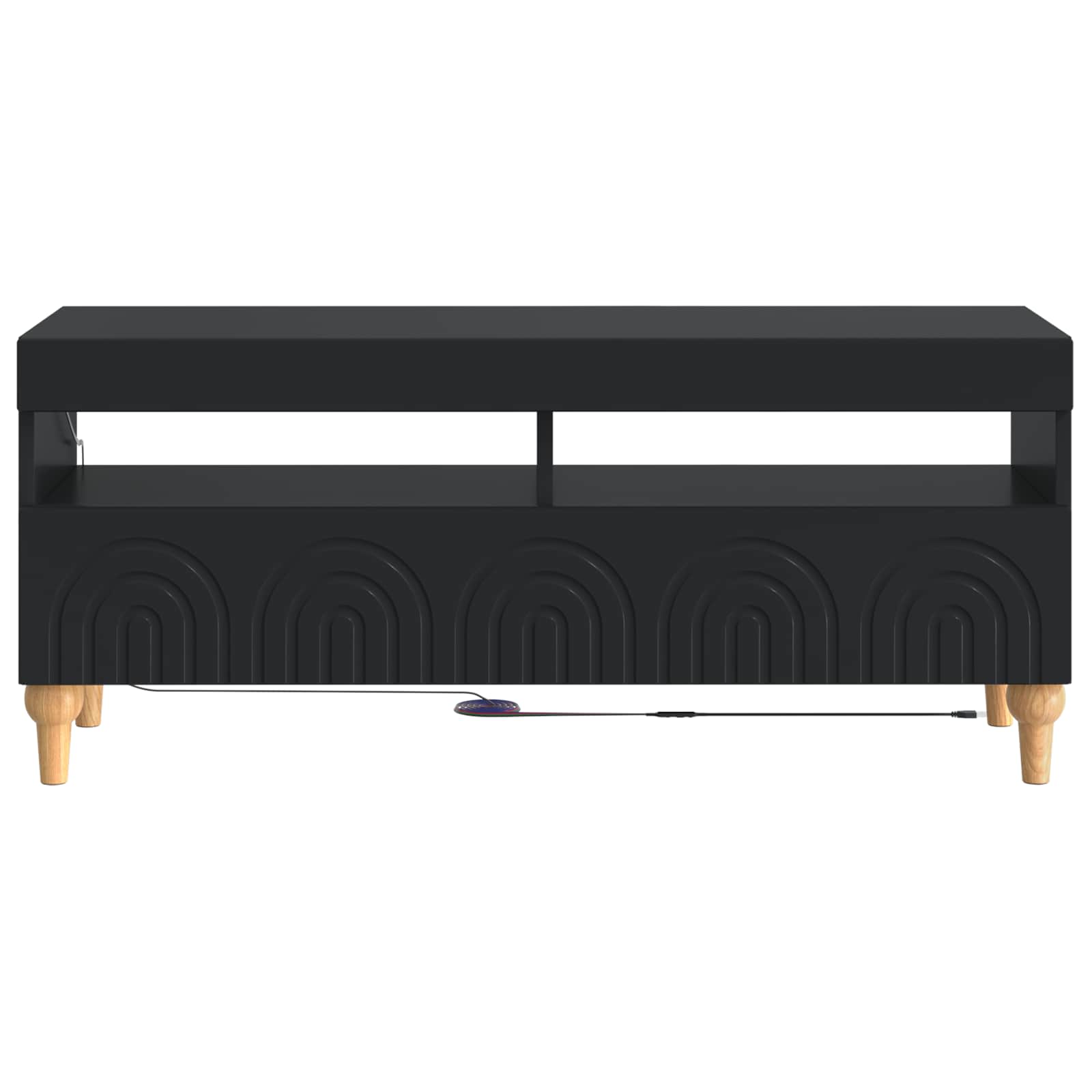 LED TV-kaappi Musta Tekninen puu - Image 4
