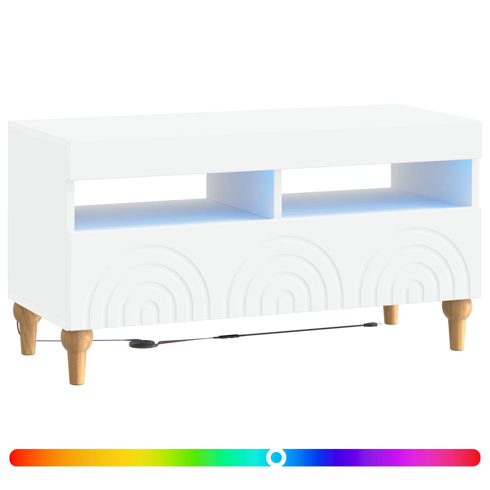 LED TV-kaappi valkoinen Tekninen puu - Image 2