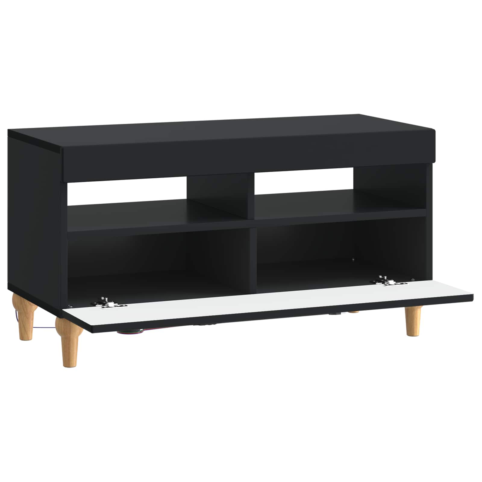 LED TV-kaappi Musta Tekninen puu - Image 3