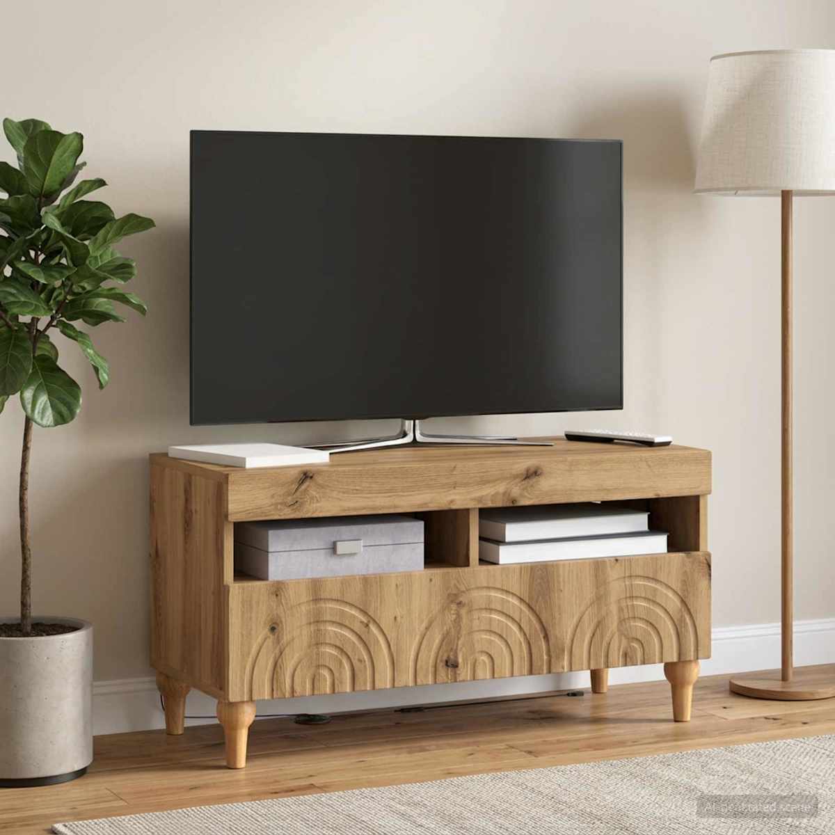 LED TV-skab ALKMAAR 81 x 35 x 43 cm Konstrueret træ
