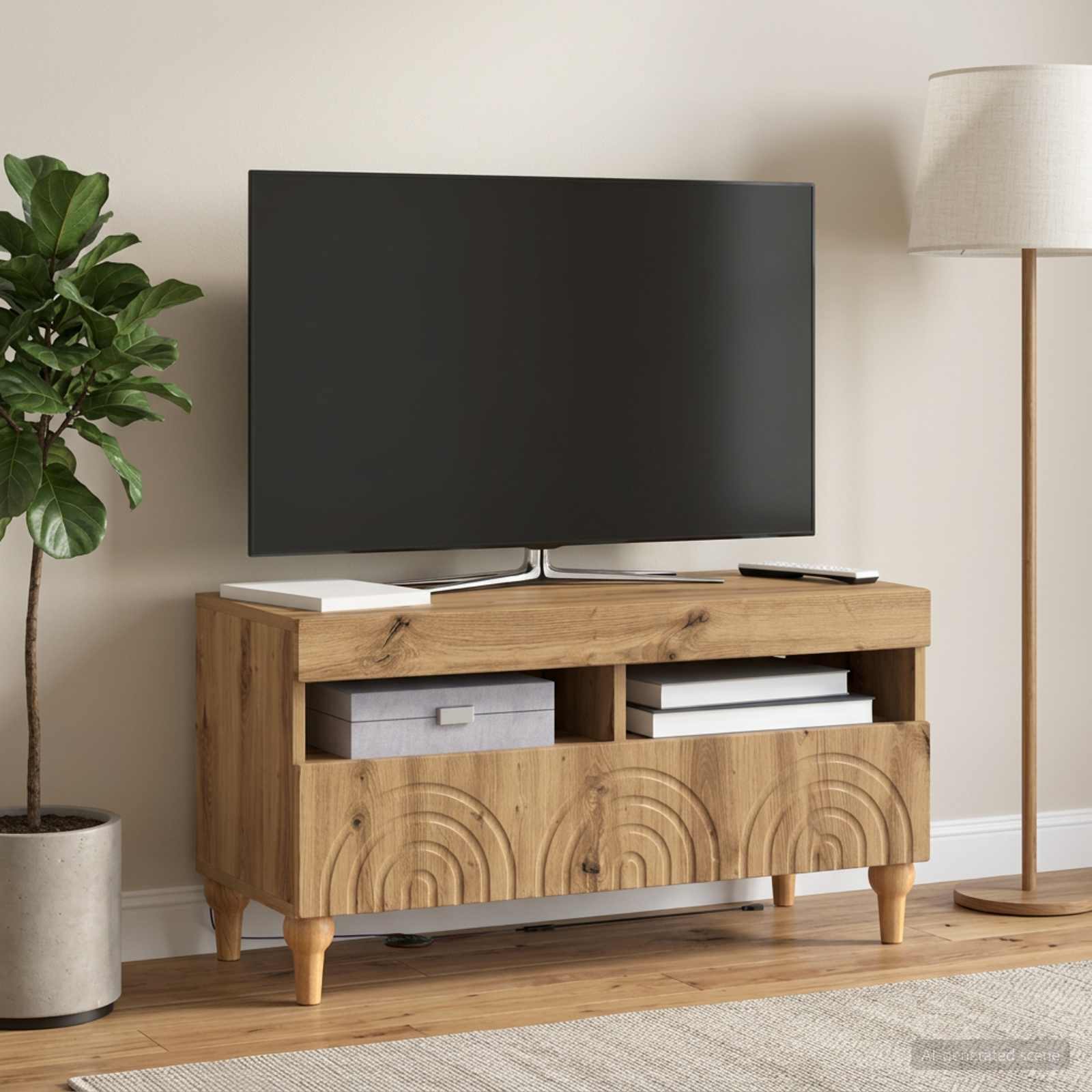 LED TV-kaappi Artisaanitammi Tekninen puu