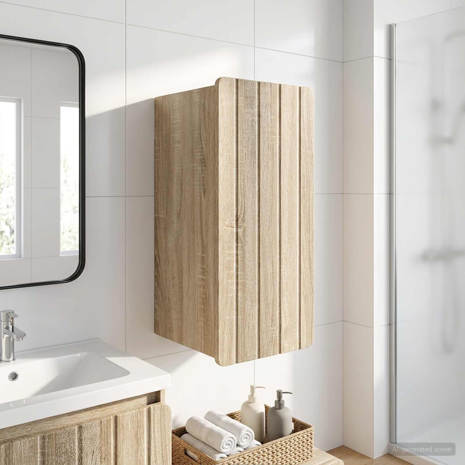 Armario de pared para baño ZWOLLE Roble Sonoma 30 x 31 x 63 cm
