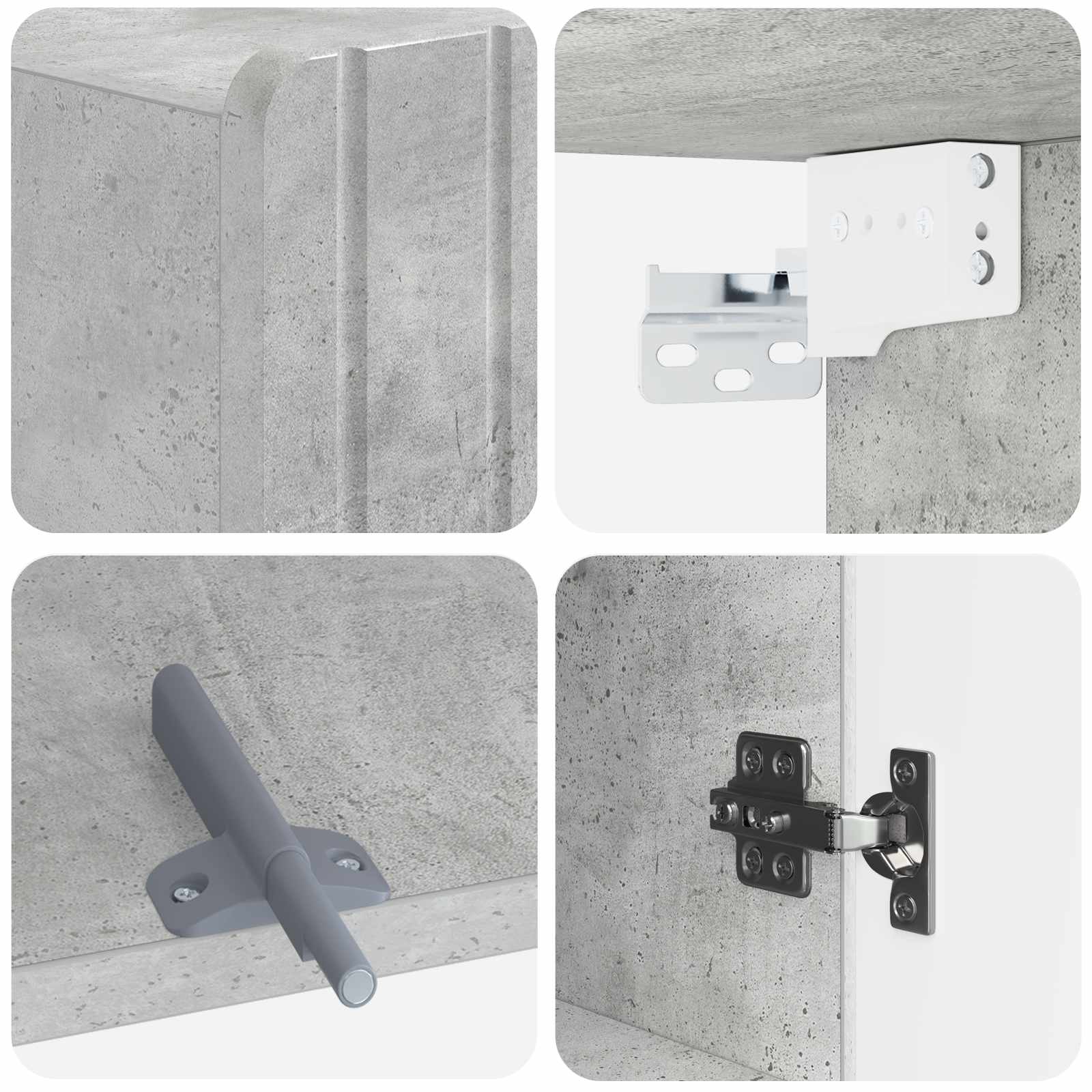 Armario de pared para baño ZWOLLE Gris Hormigón 30 x 31 x 63 cm 7