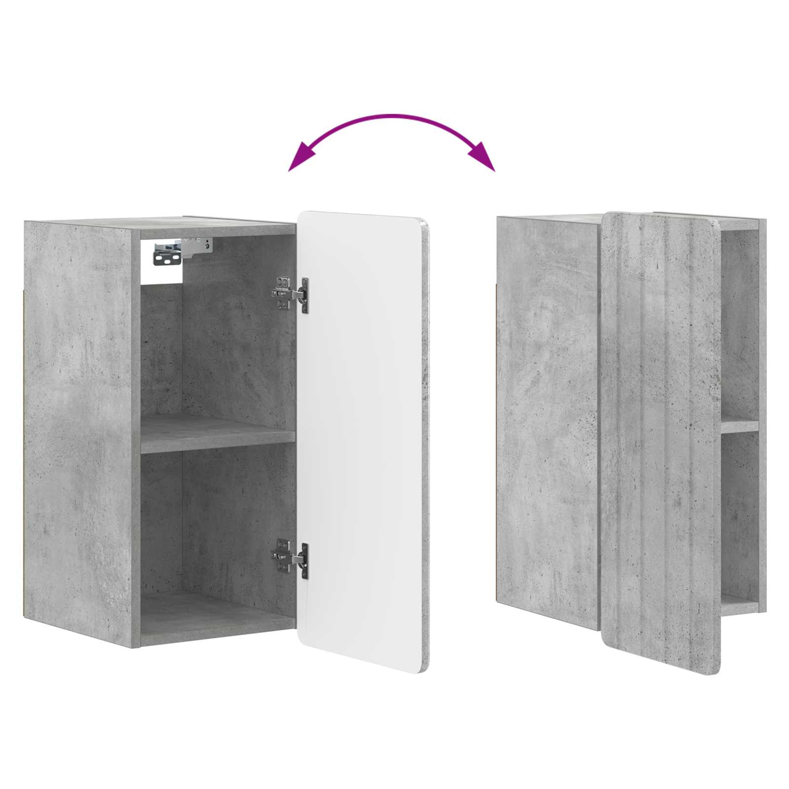 Armario de pared para baño ZWOLLE Gris Hormigón 30 x 31 x 63 cm 8