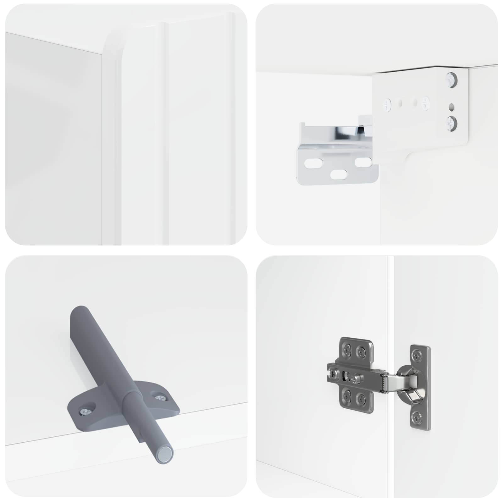Armario de pared para baño ZWOLLE Blanco Brillante 7