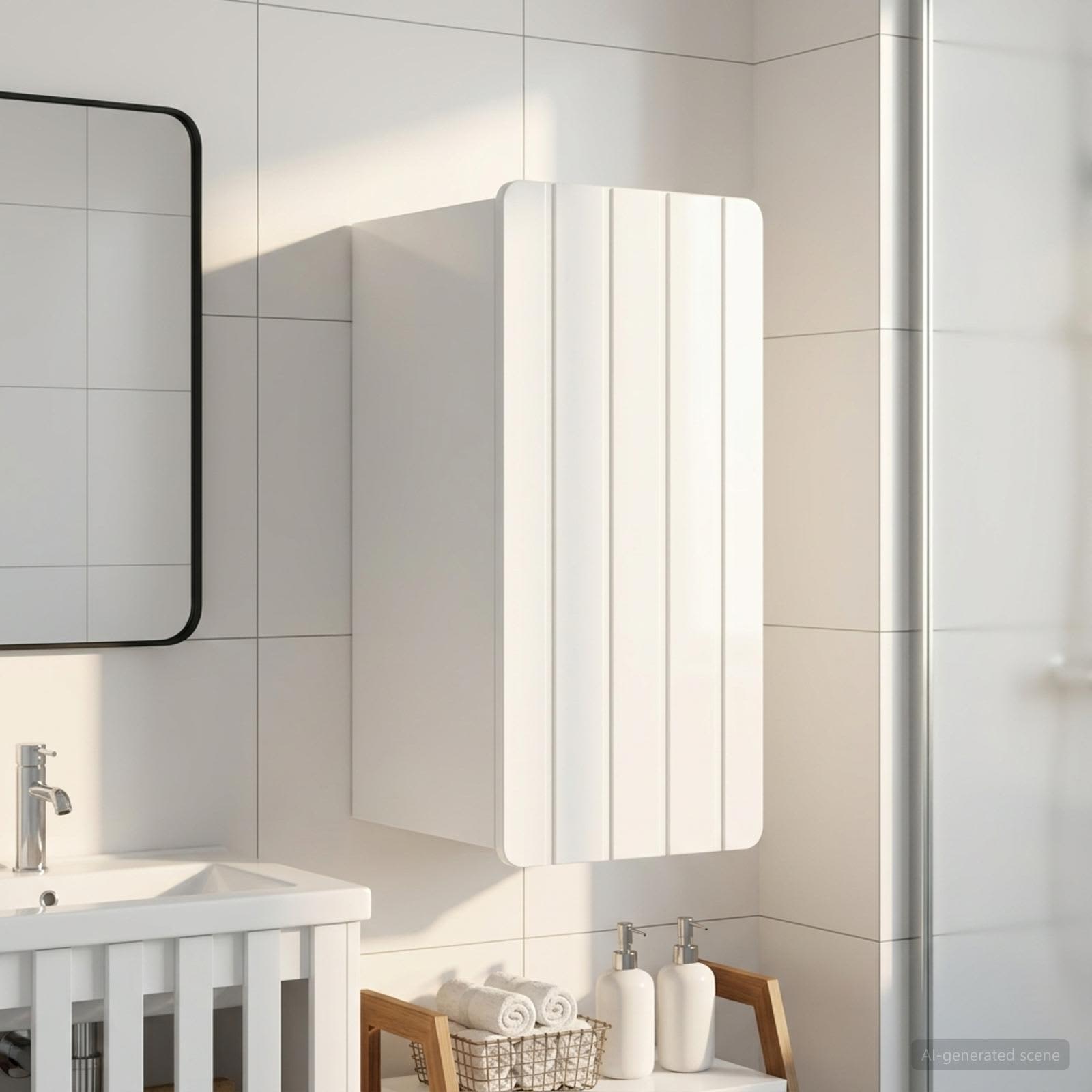 Armario de pared para baño ZWOLLE Blanco Brillante