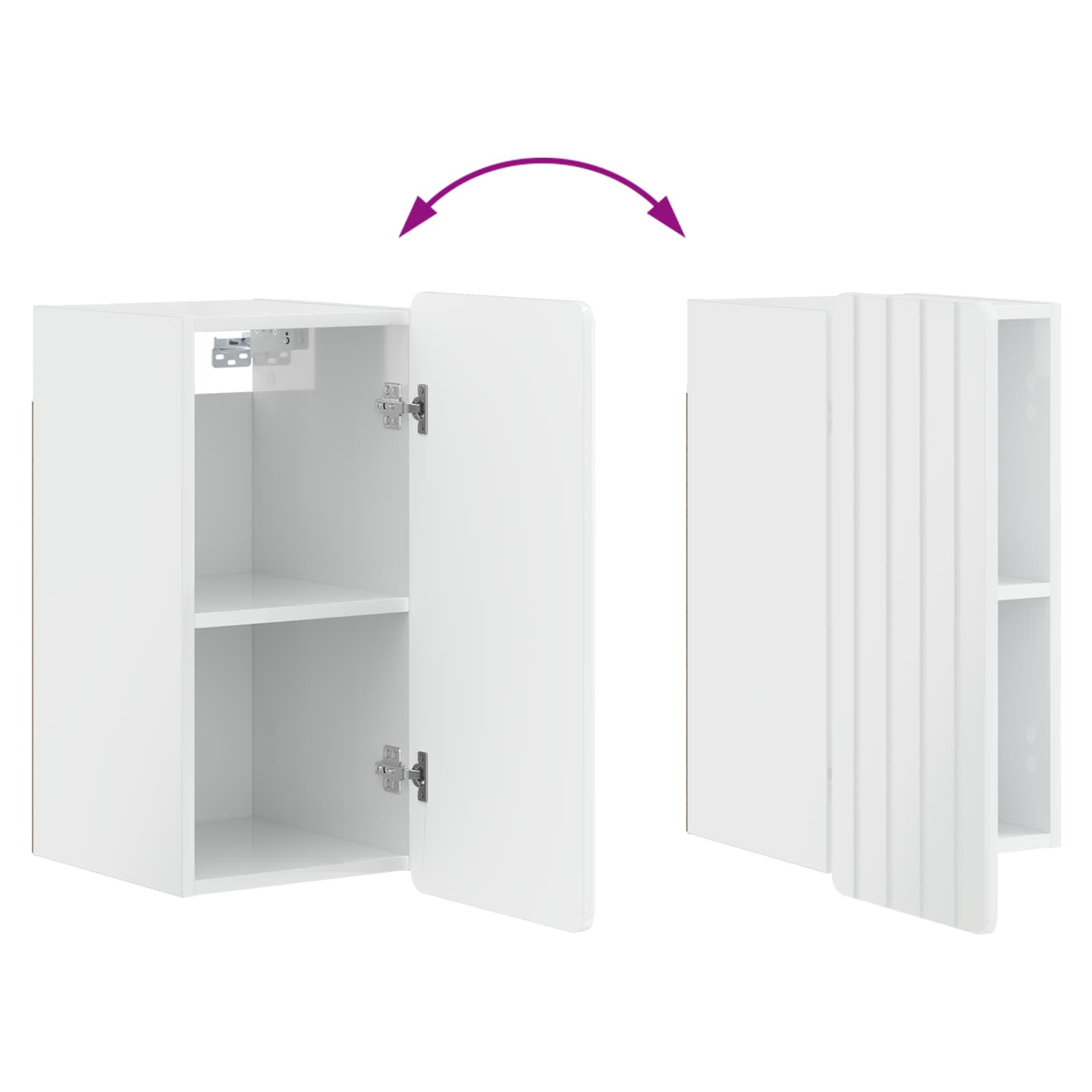 Armario de pared para baño ZWOLLE Blanco Brillante 8