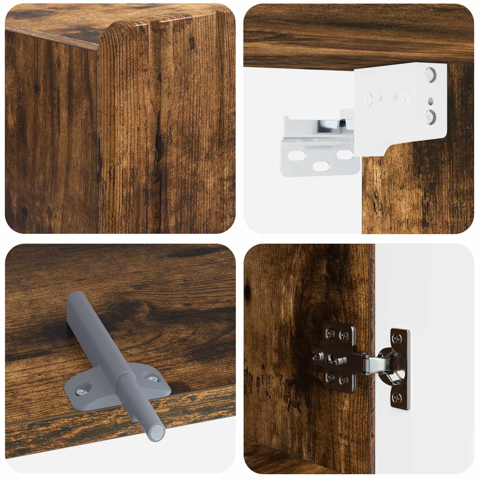 Armario de pared para baño ZWOLLE Roble Ahumado 30 x 31 x 63 cm 7