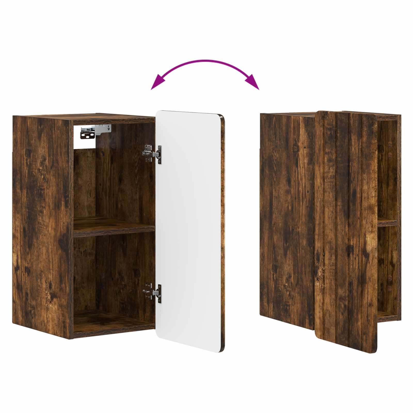 Armario de pared para baño ZWOLLE Roble Ahumado 30 x 31 x 63 cm 8