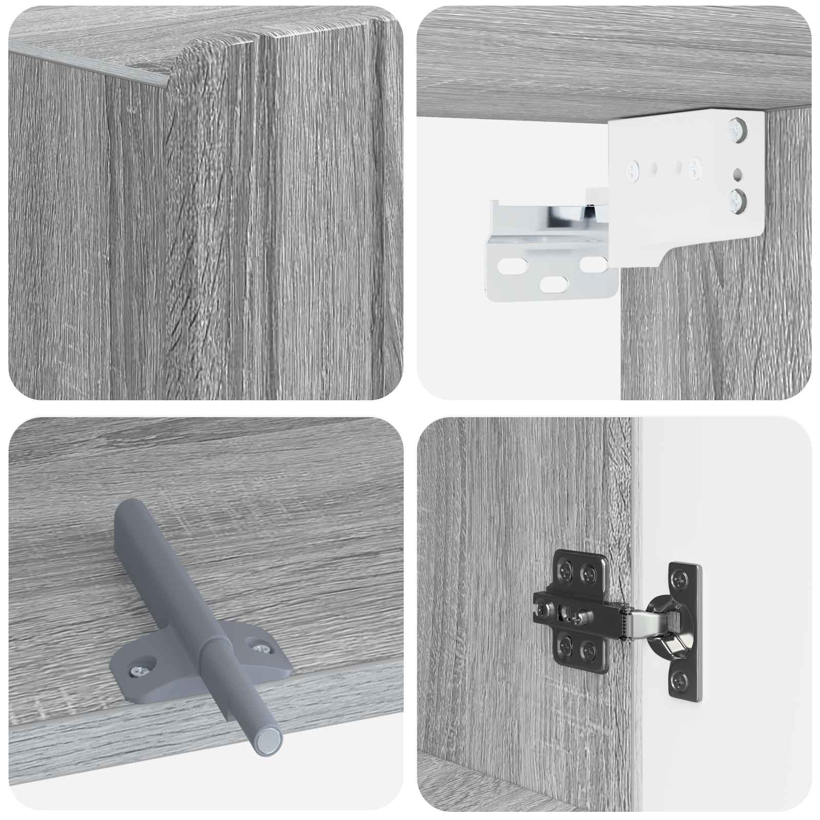 Armario de pared para baño ZWOLLE Sonoma gris 30 x 31 x 63 cm 7