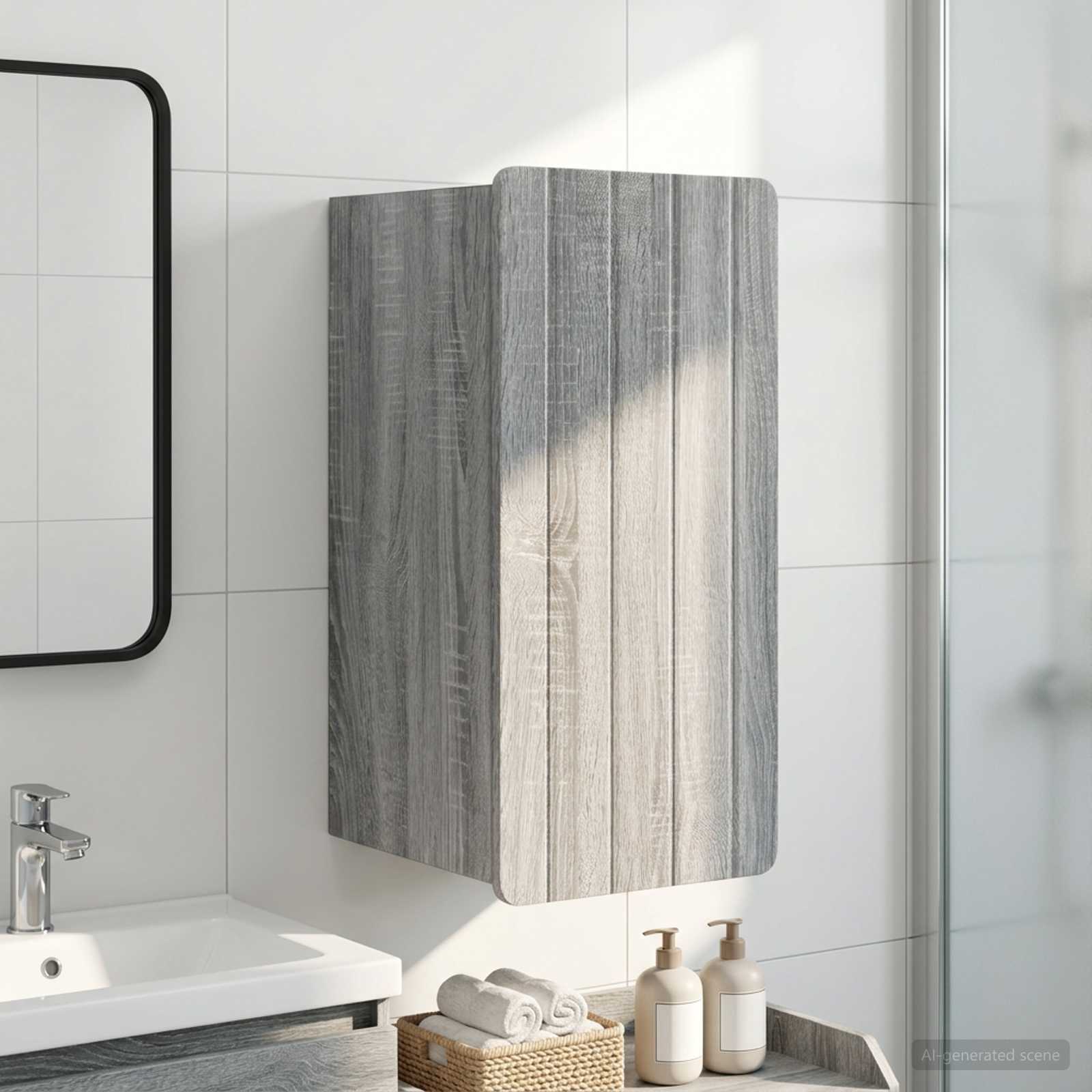 Armario de pared para baño ZWOLLE Sonoma gris 30 x 31 x 63 cm