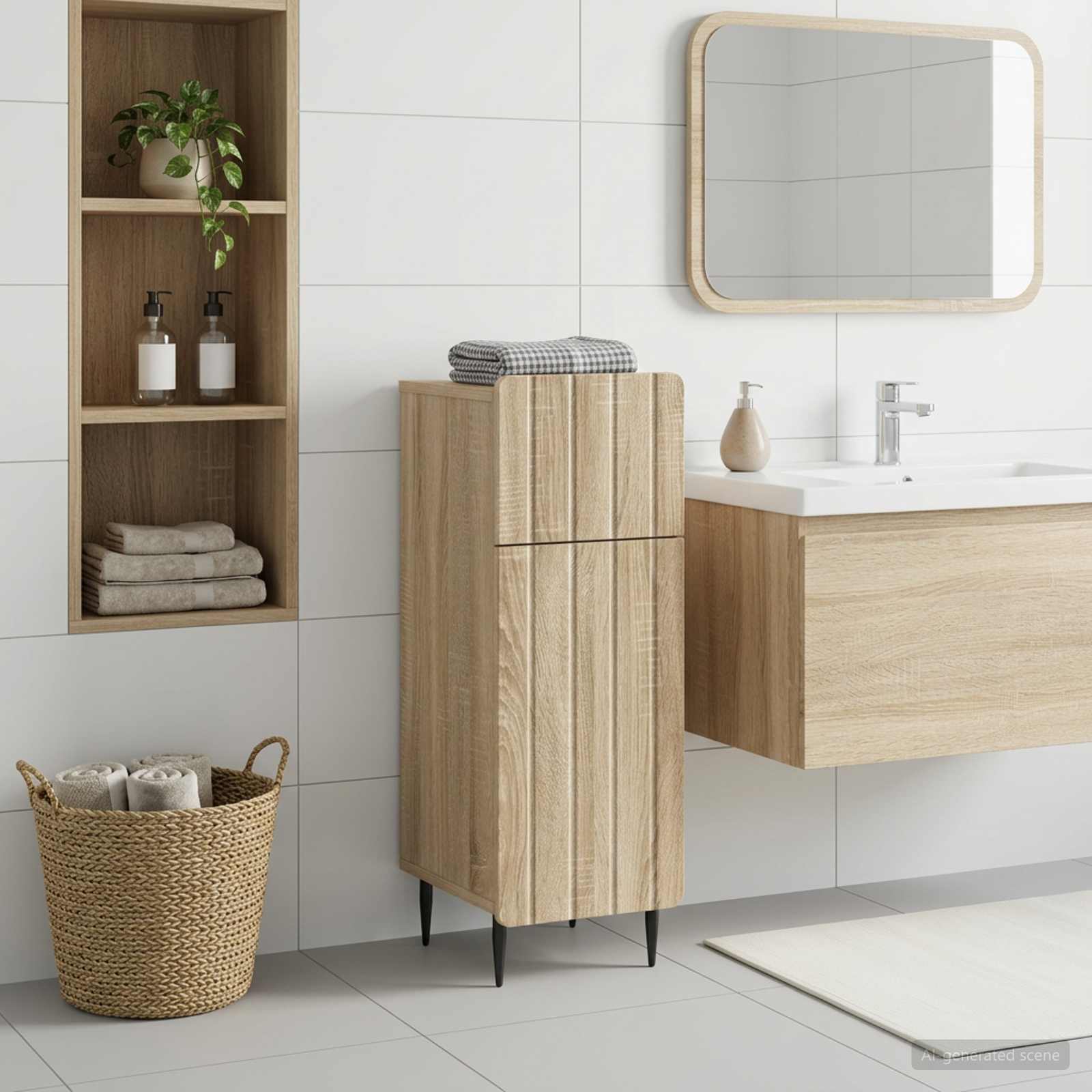 vidaXL Badrumsskrubb ZWOLLE Sonoma-ek 30 x 31 x 79,5 cm