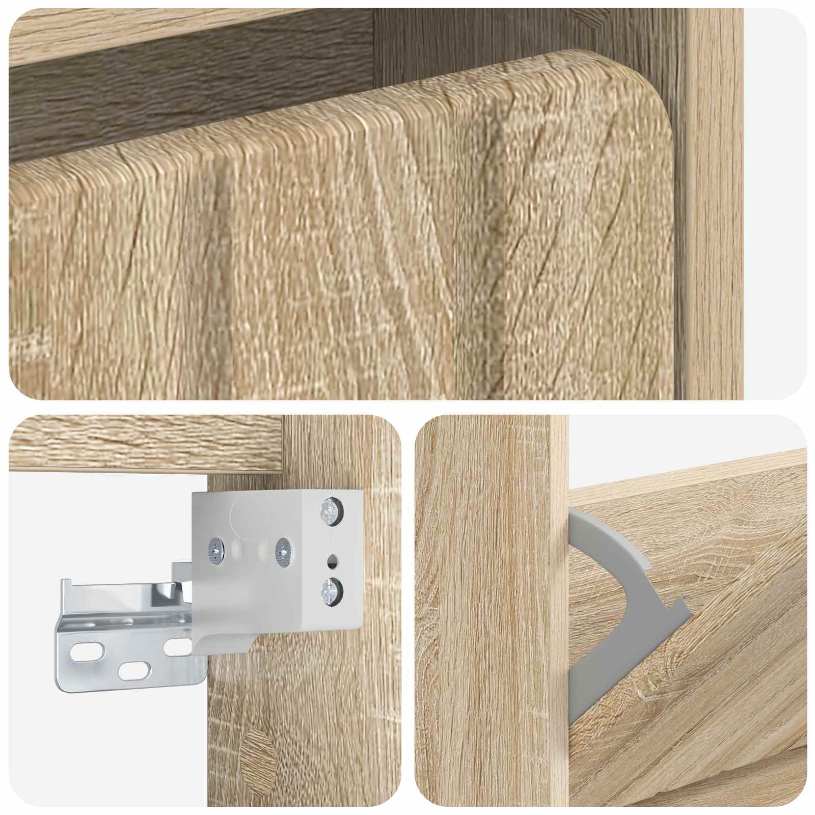 Wandgemonteerde Schoenkast ZWOLLE 71 x 17 x 43 cm Bewerkt hout image 6