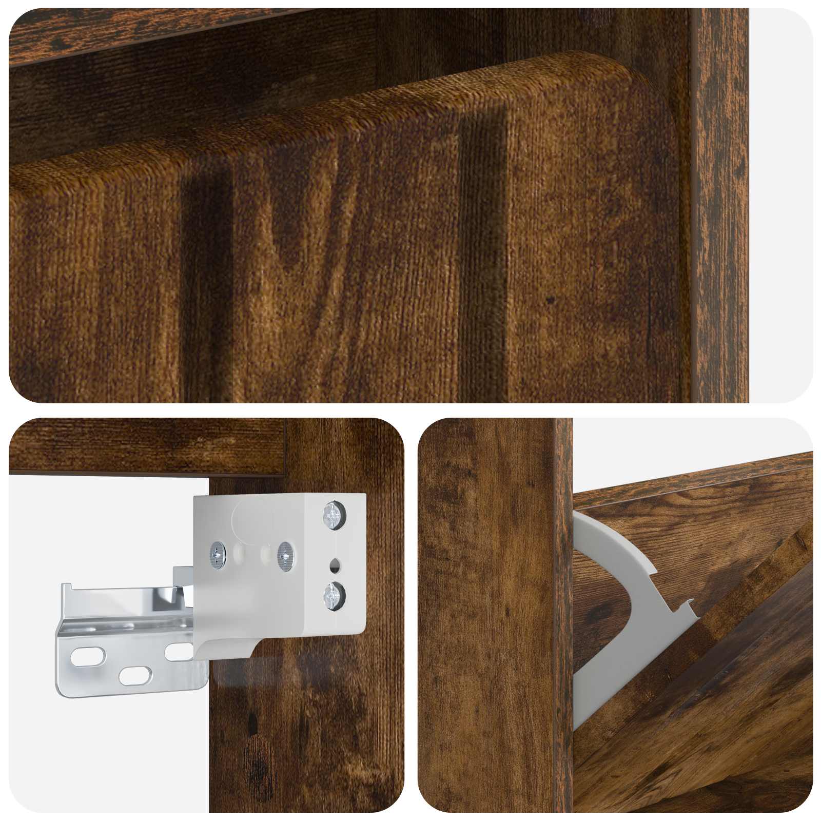 Wandgemonteerde Schoenkast ZWOLLE 71 x 17 x 43 cm Bewerkt hout image 6