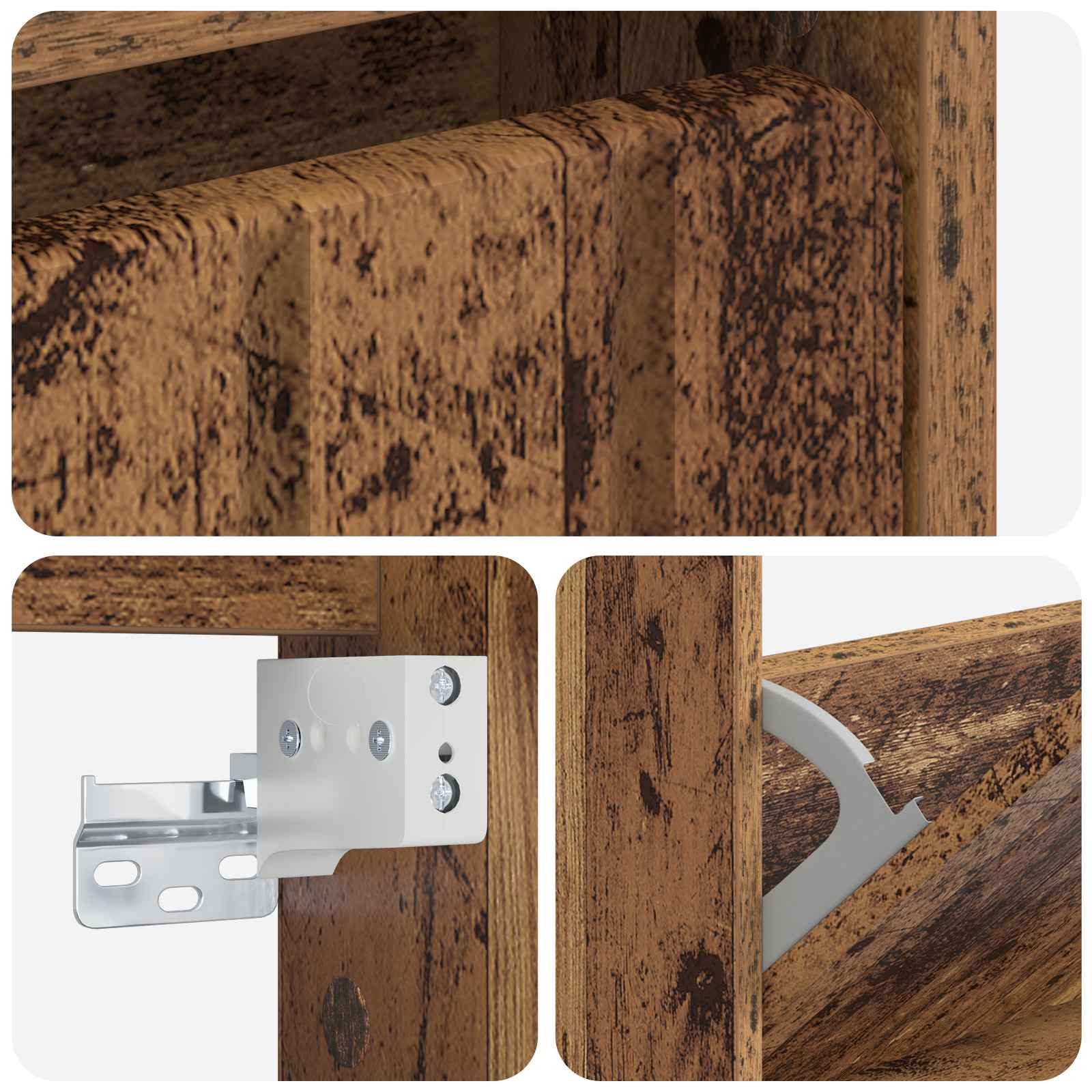 Wandgemonteerde Schoenkast ZWOLLE 71 x 17 x 43 cm Bewerkt hout image 6