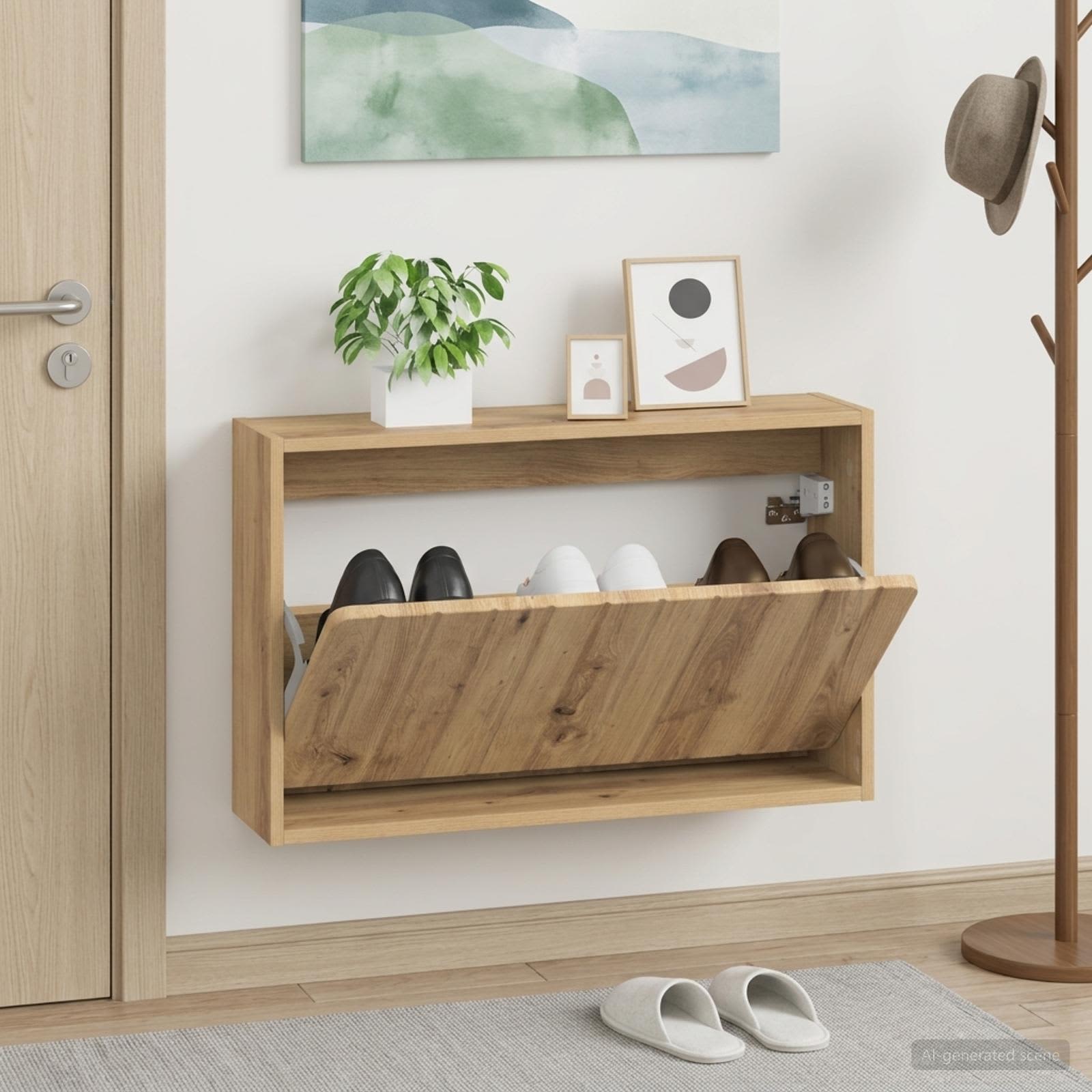vidaXL Wandmontierter Schuhschrank ZWOLLE 71 x 17 x 43 cm