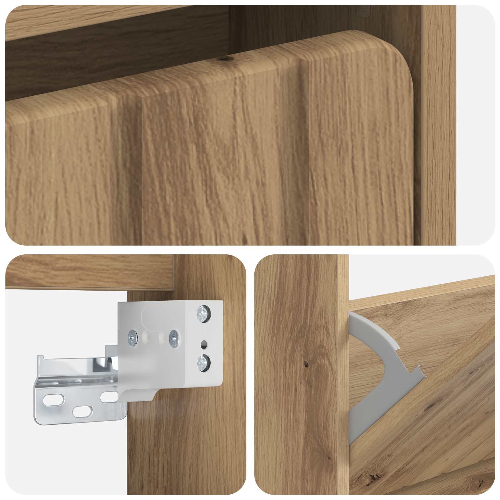 Wandgemonteerde Schoenkast ZWOLLE 71 x 17 x 86 cm Bewerkt hout image 6