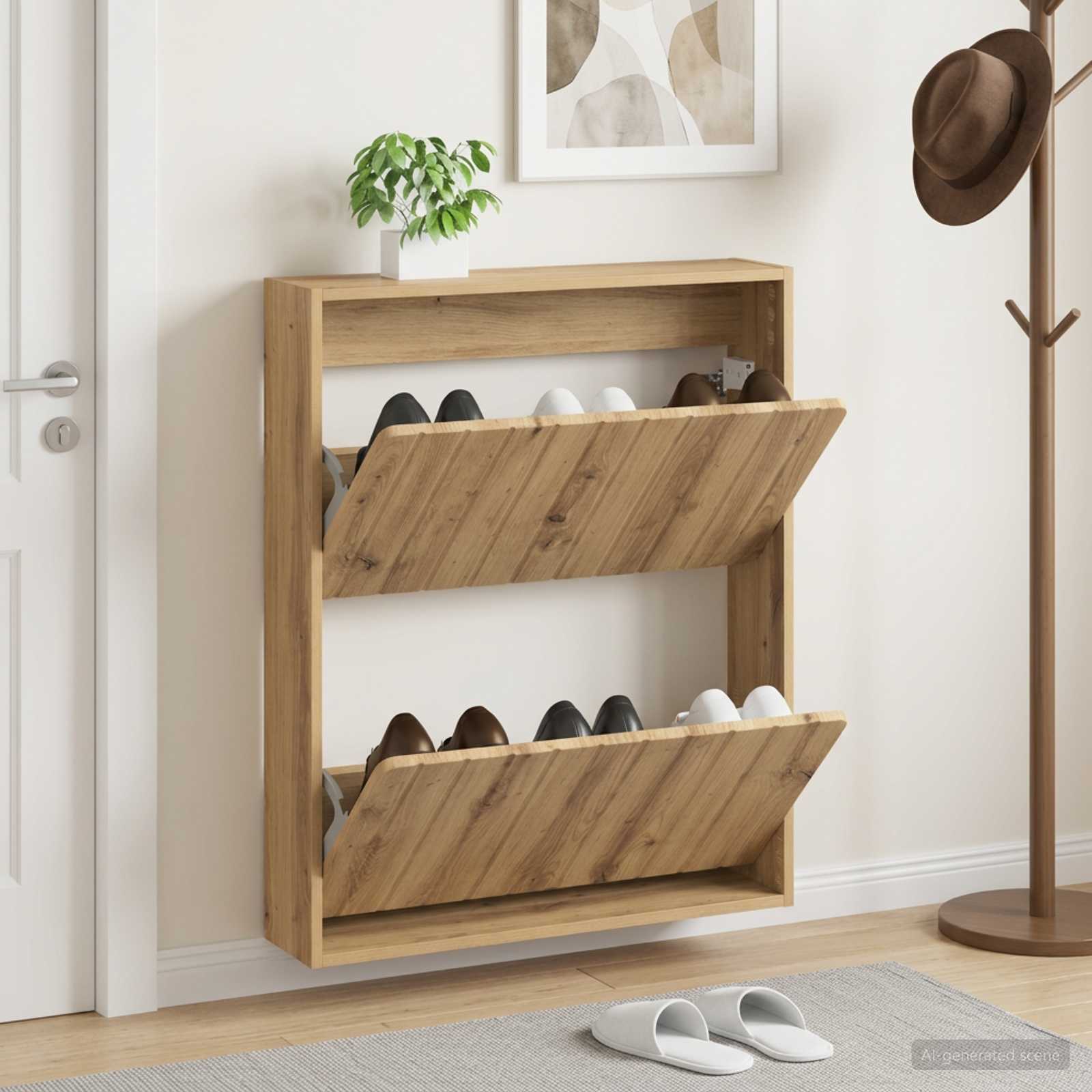 vidaXL Wandmontierter Schuhschrank ZWOLLE 71 x 17 x 86 cm