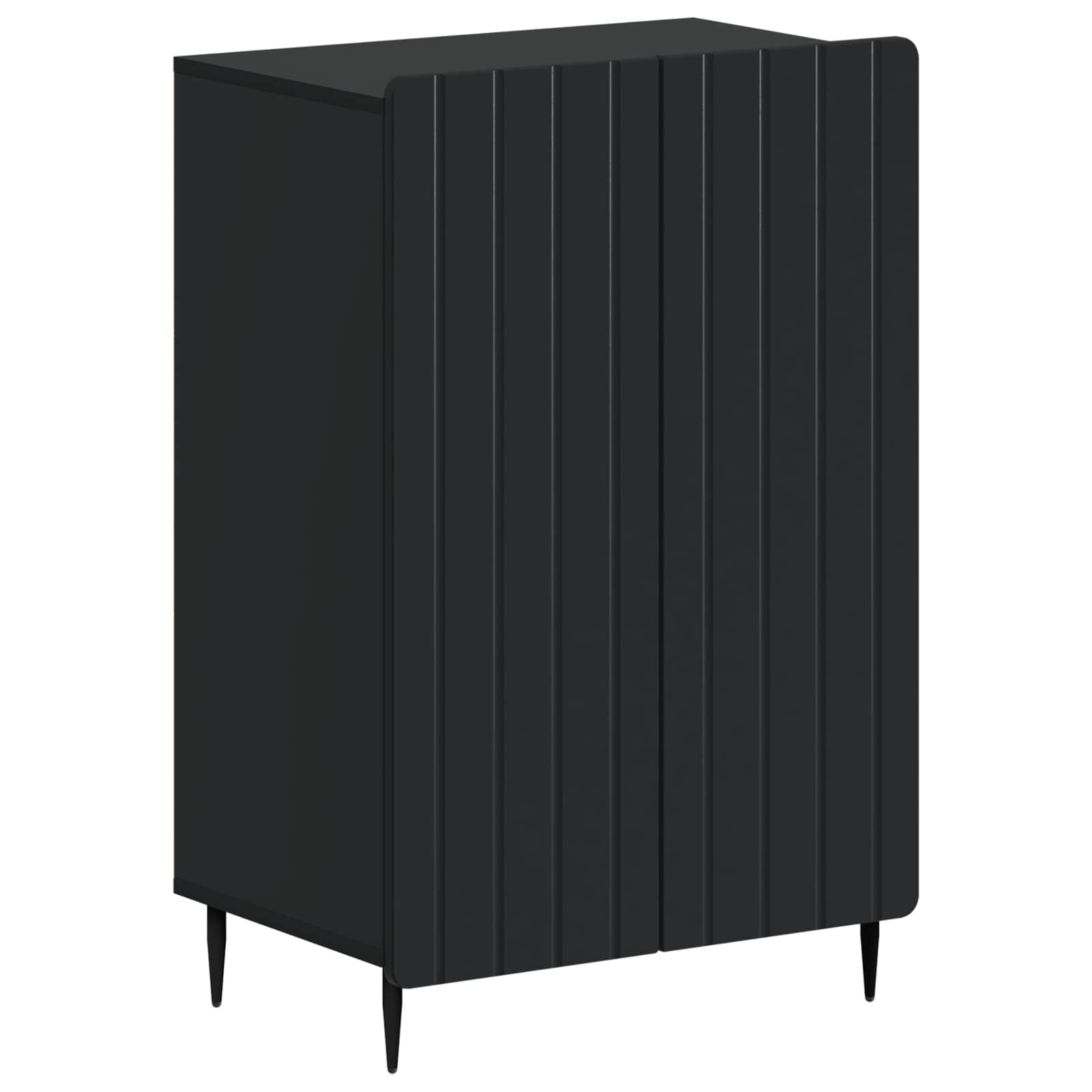 Schoenenkast ZWOLLE 59,5 x 39,5 x 91,5 cm Bewerkt hout Zwart image 1