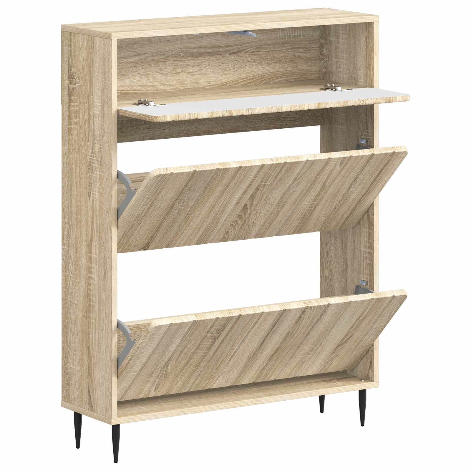 Schoenenkast ZWOLLE 78 x 24 x 103 cm Bewerkt hout Sonoma Eiken image 2