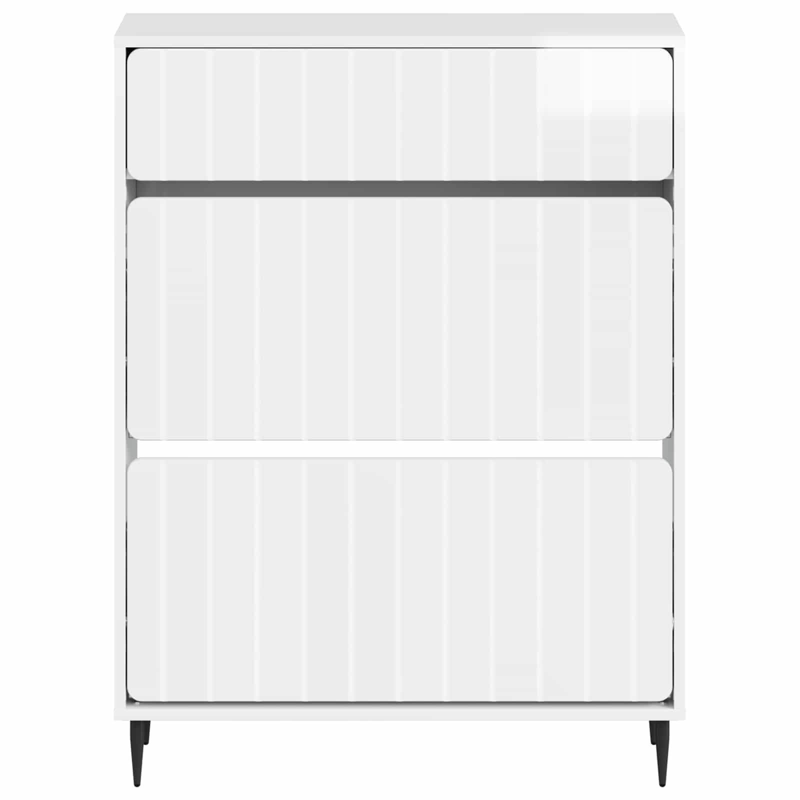 Schoenenkast ZWOLLE 78 x 24 x 103 cm Bewerkt hout Hoogglans Wit image 3