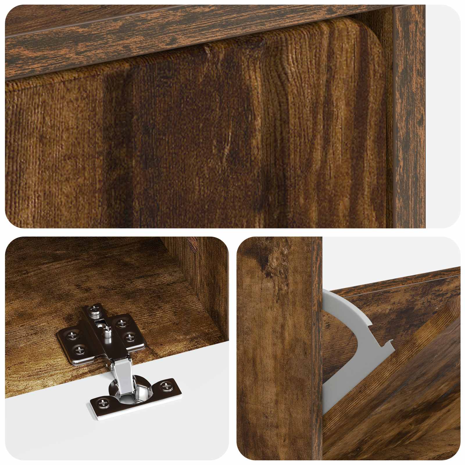 Schoenenkast ZWOLLE 78 x 24 x 103 cm Bewerkt hout Gerookt eiken image 6
