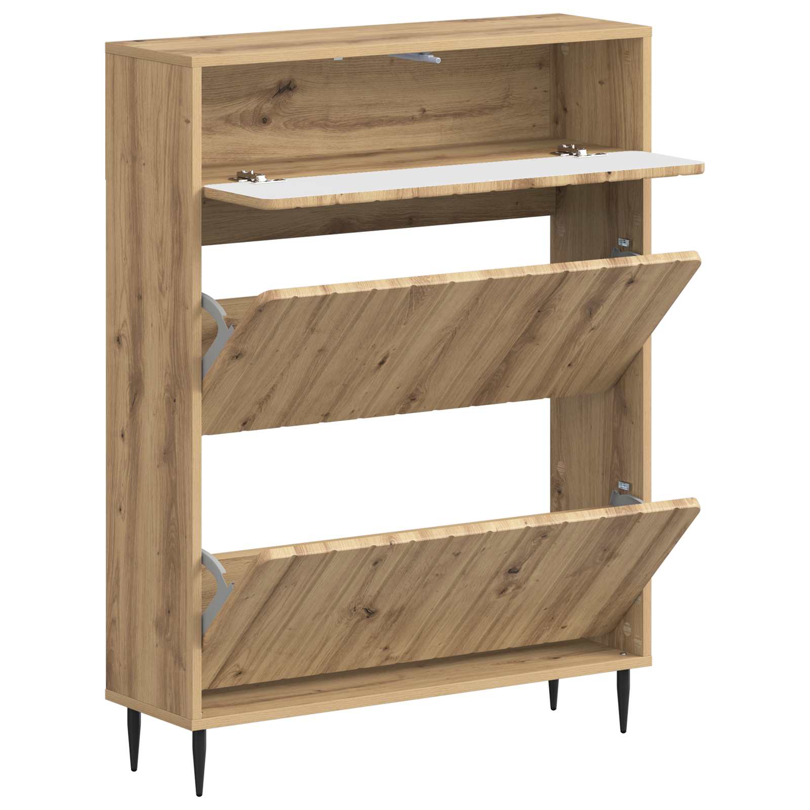 Schoenenkast ZWOLLE 78 x 24 x 103 cm Bewerkt hout image 2