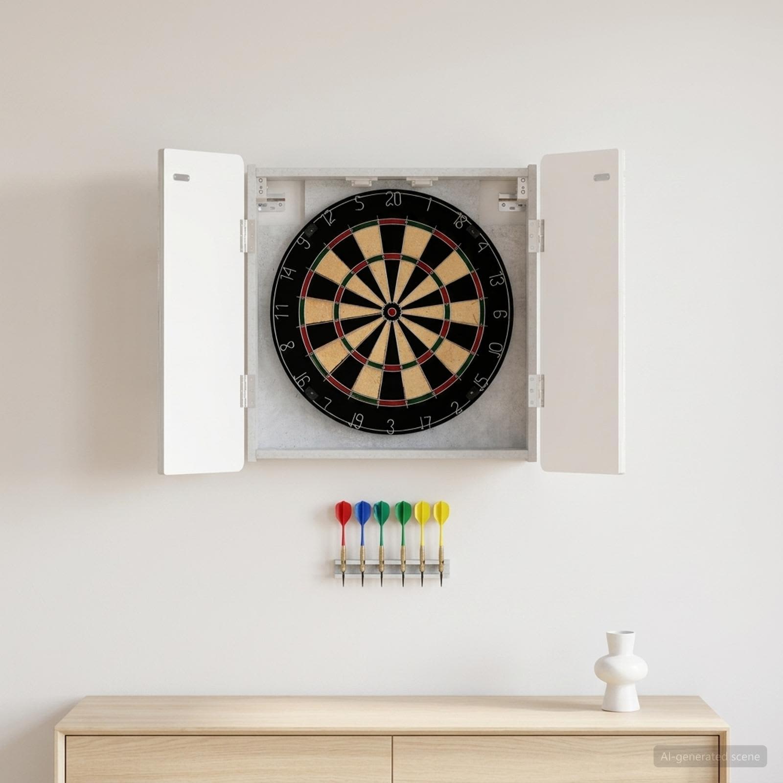 vidaXL Dartboard Skab ZWOLLE Betongrå 52,5 x 10,5 x 57,5 cm