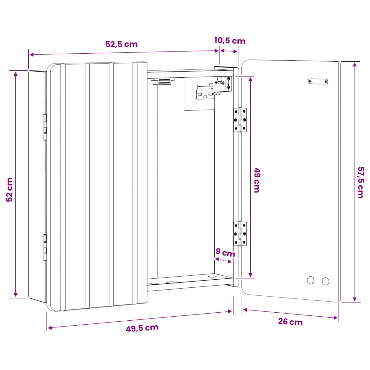 Dartboard Skab ZWOLLE 52,5 x 10,5 x 57,5 cm - Billede 9