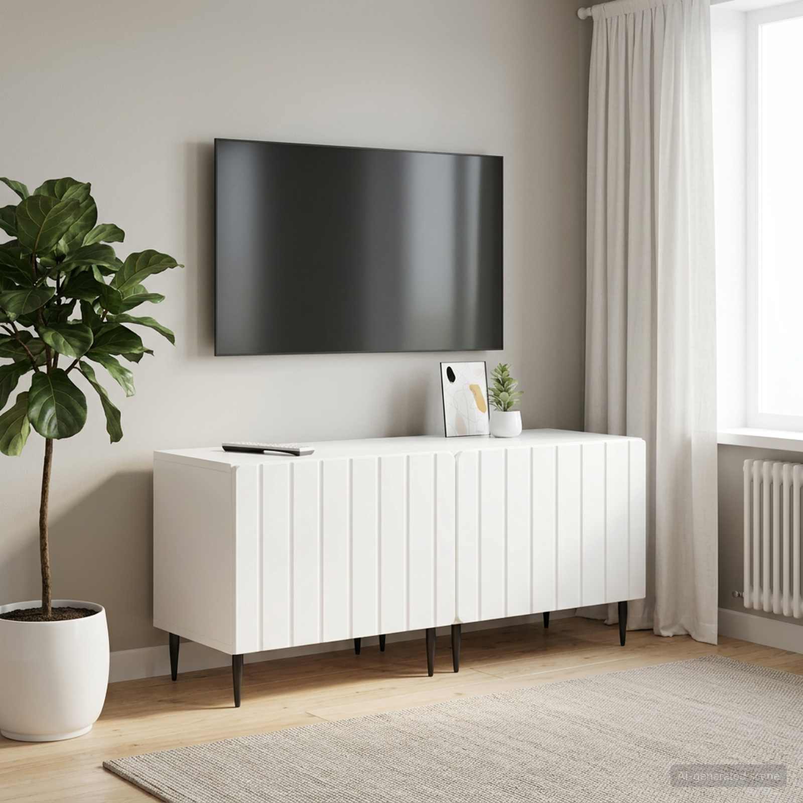 vidaXL Tv-meubel Hoogglans Wit Bewerkt hout