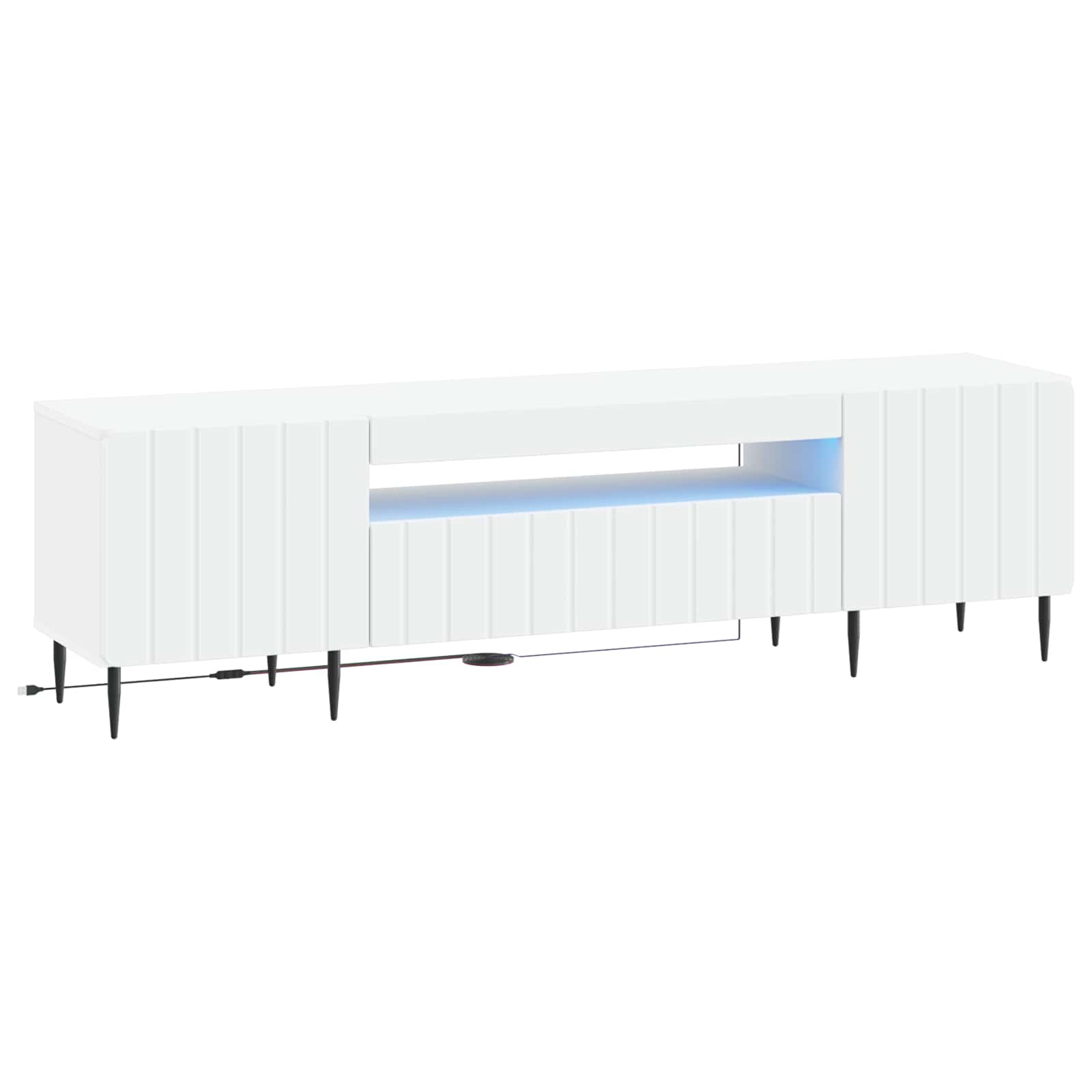 LED TV-kaappi valkoinen Tekninen puu