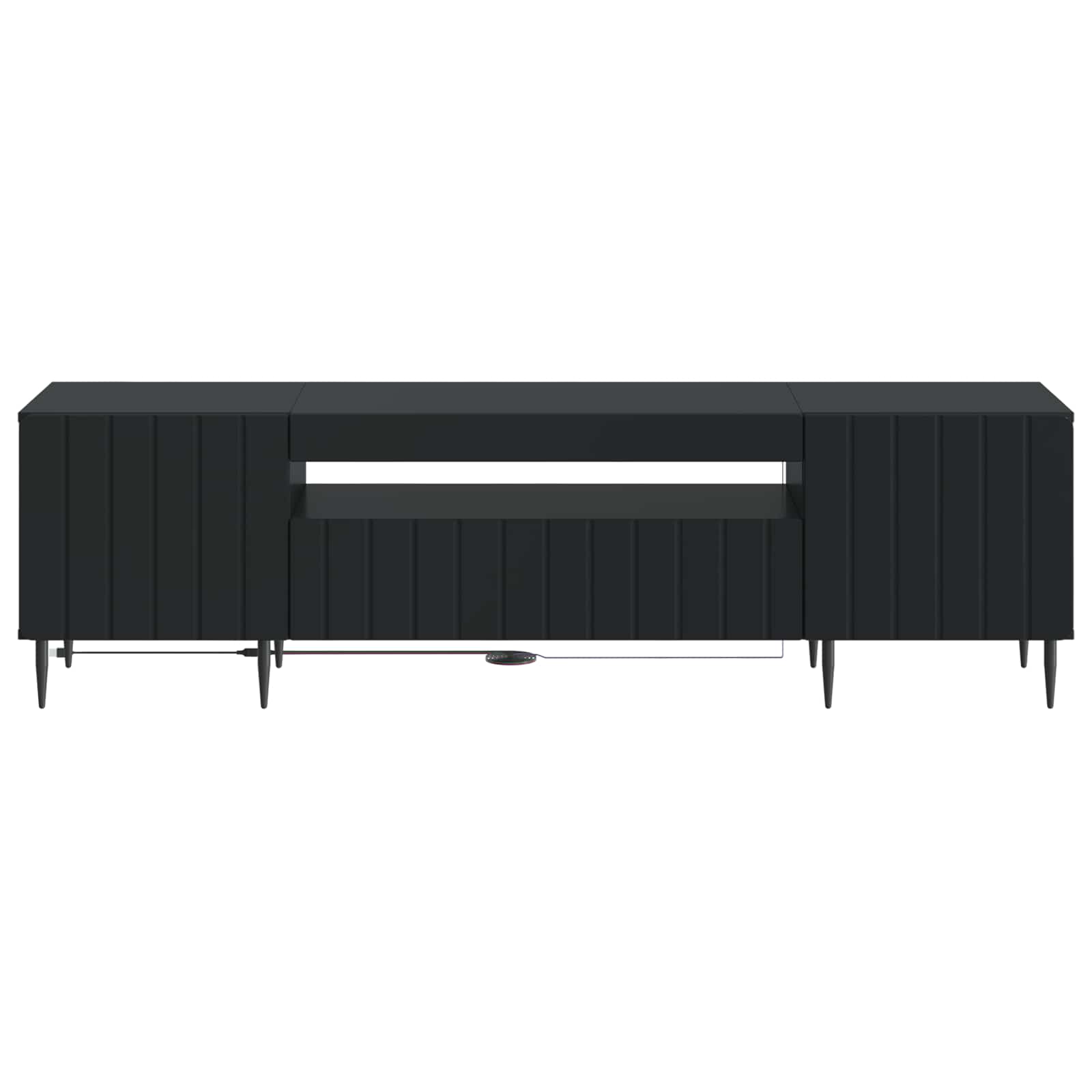 LED TV-kaappi Musta Tekninen puu - Image 4