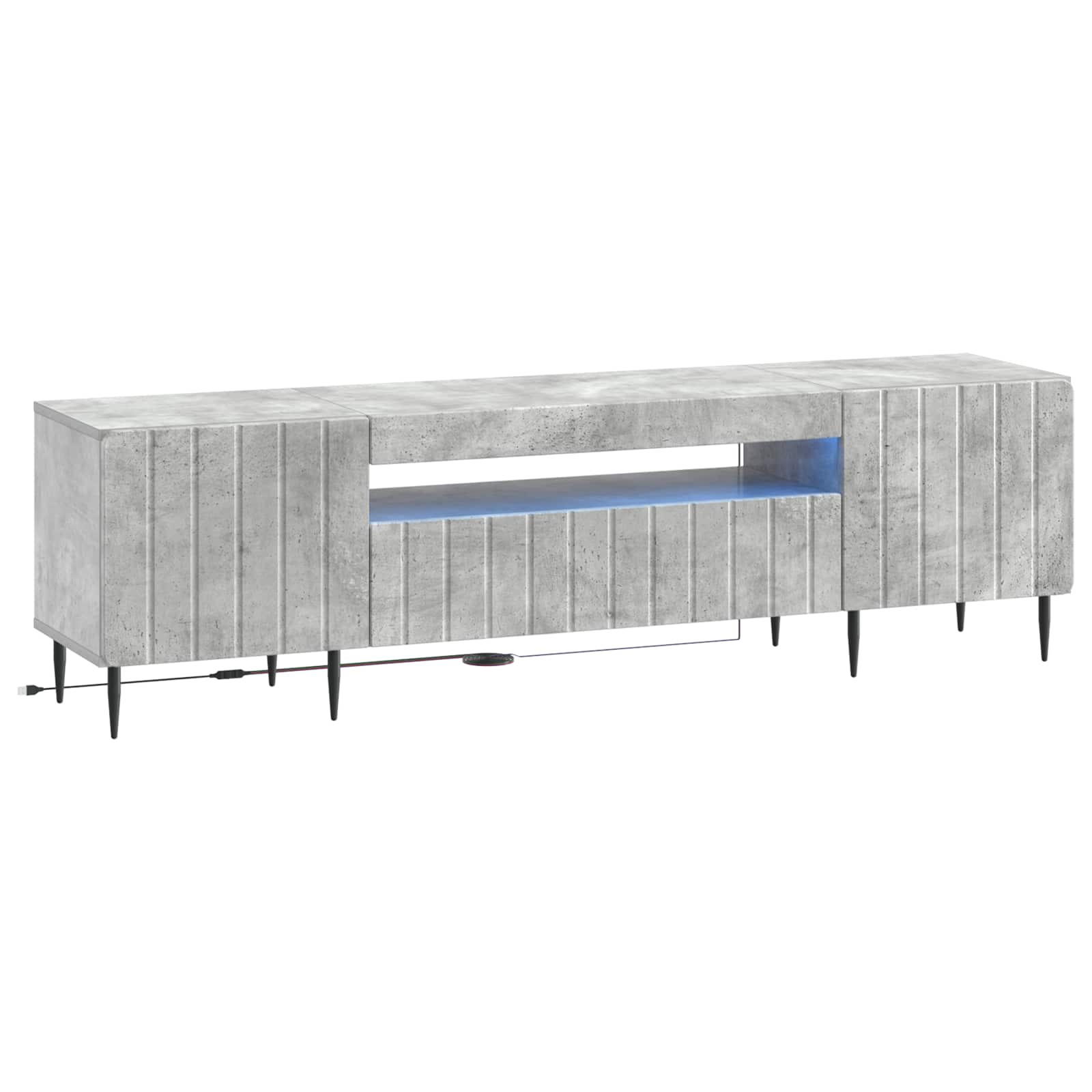 LED TV-kaappi Betoninharmaa Tekninen puu