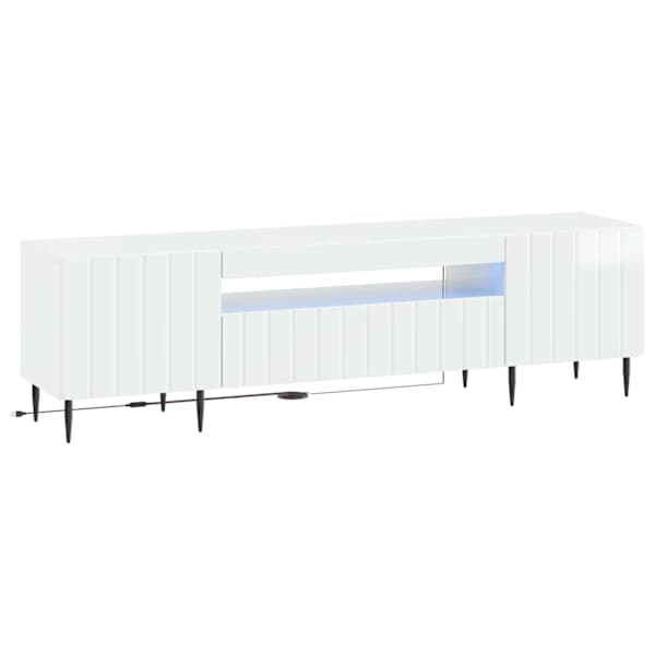 vidaXL LED TV kapp K&otilde;rgl&auml;ikega valge Tehispuit